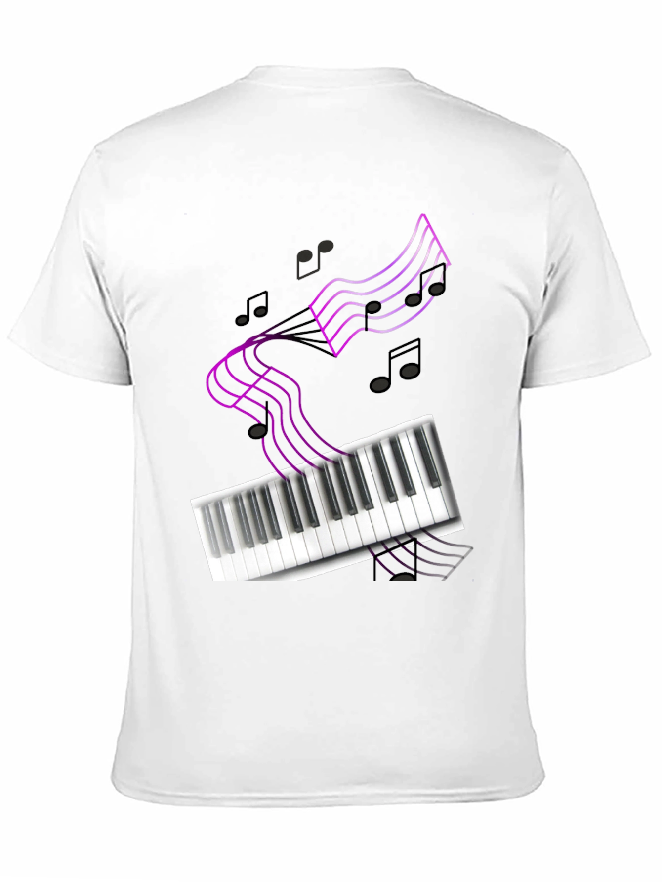 Musical Notes Piano Keyboard Graphic T-Shirt