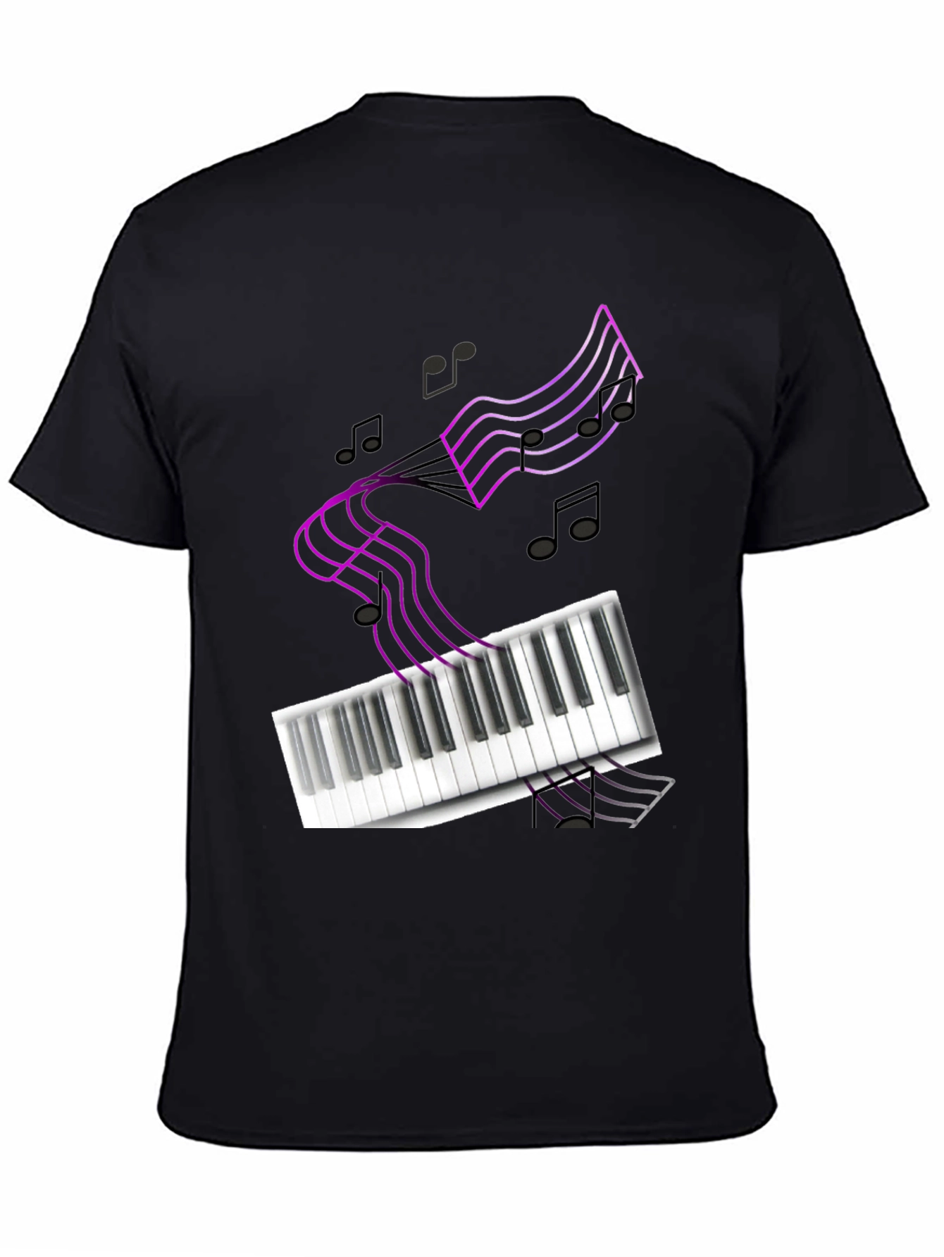 Musical Notes Piano Keyboard Graphic T-Shirt
