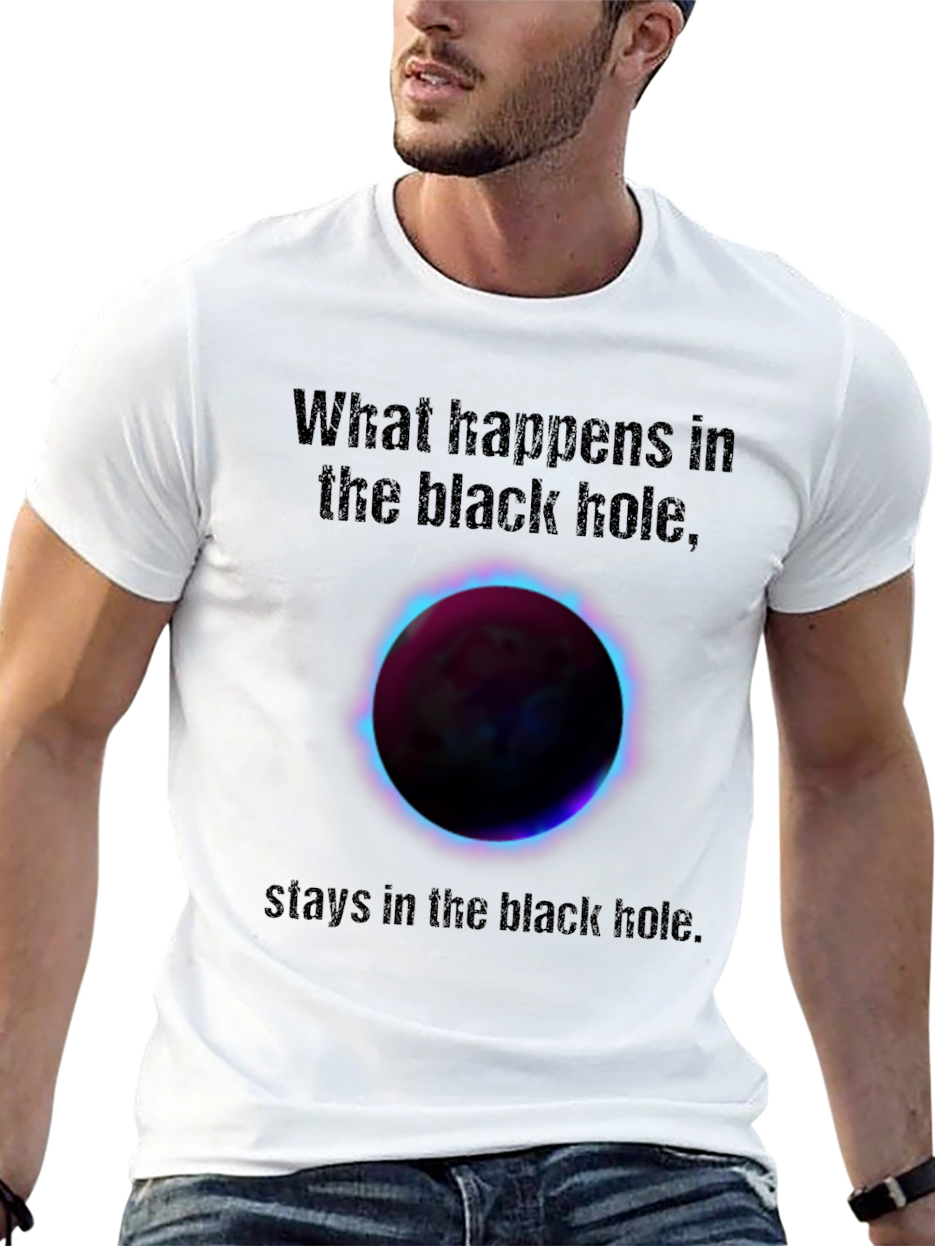 Black Hole Humor Graphic Tee - What Happens...