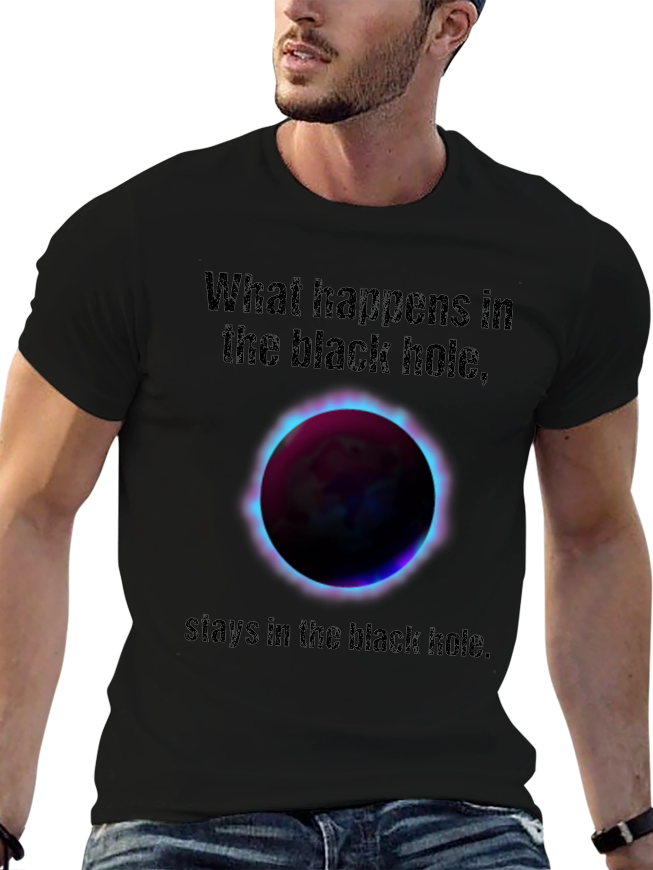 Black Hole Humor Graphic Tee - What Happens...
