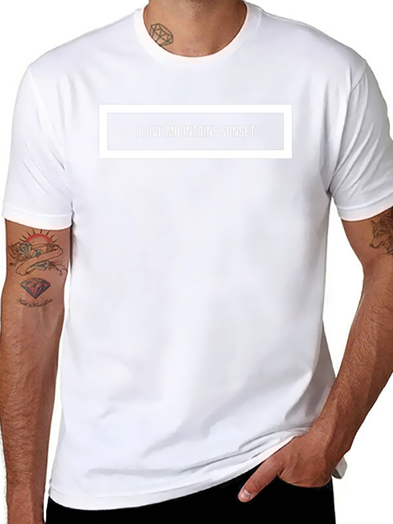 I Love Mountains Sunset Graphic Tee - Black