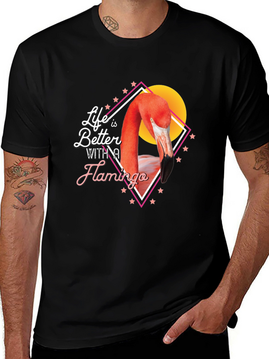 Flamingo Graphic Tee - Life is Better with a Flamingo!