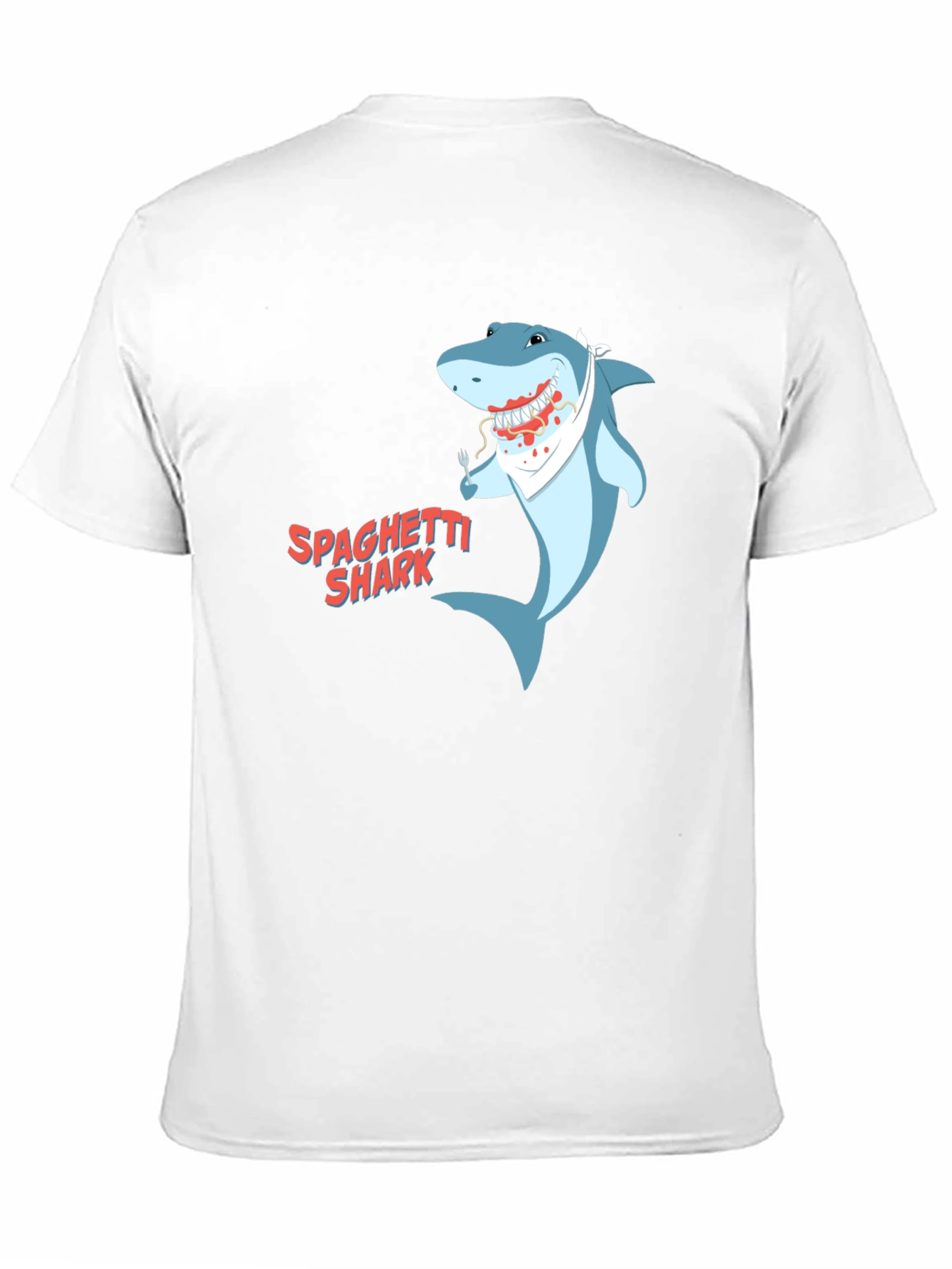 Spaghetti Shark Graphic Tee - Funny Cartoon Shirt