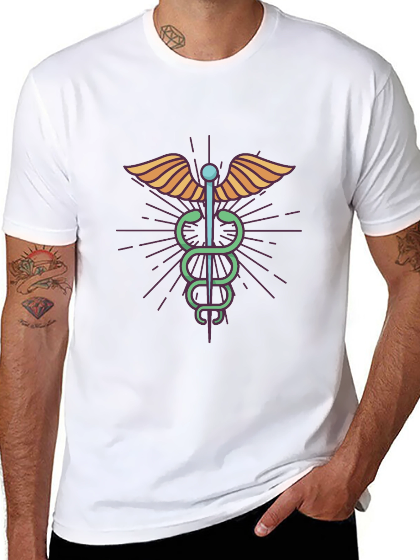 Medical Caduceus Symbol Graphic Tee