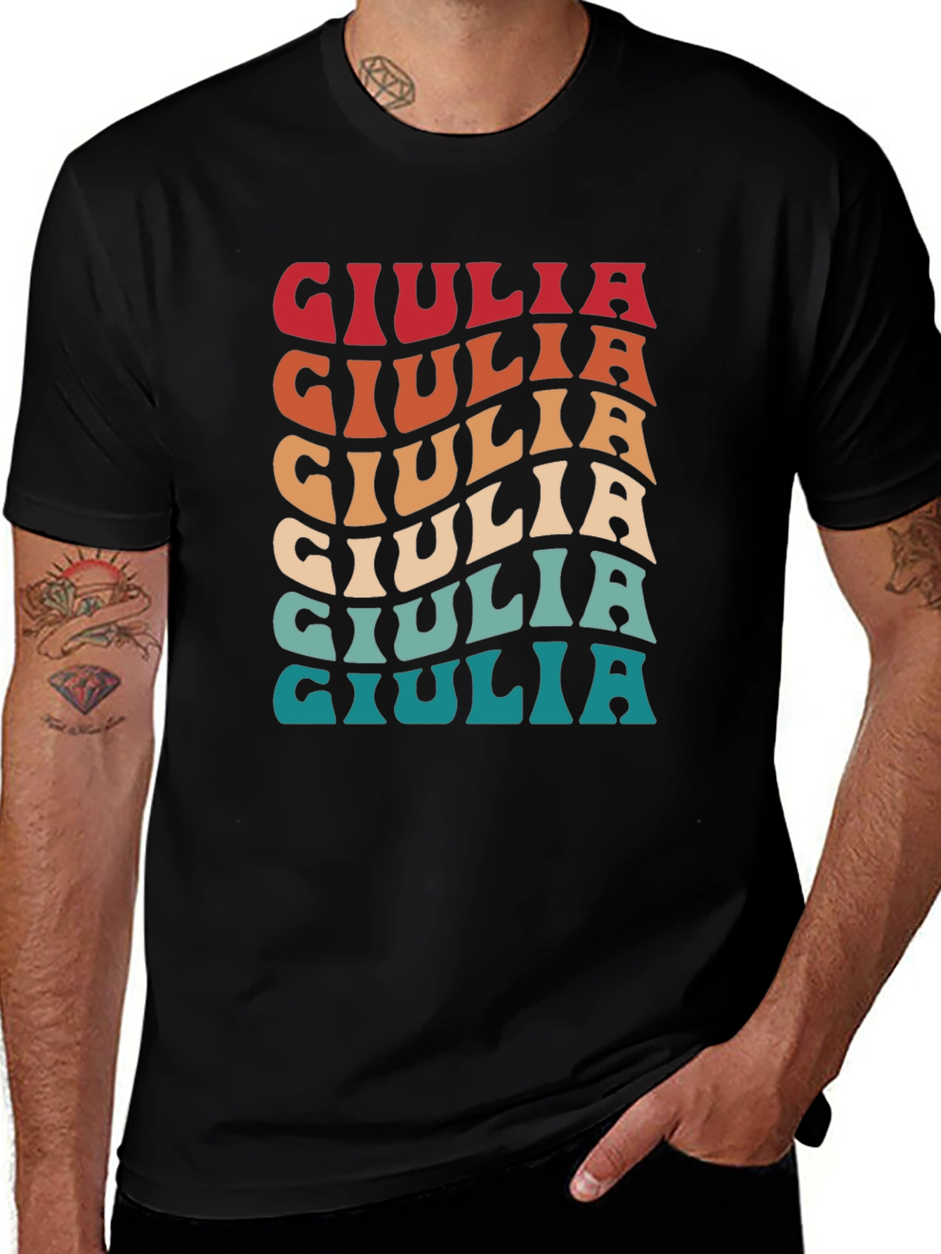 Giulia Retro Graphic T-Shirt - Stylish Custom Name Tee