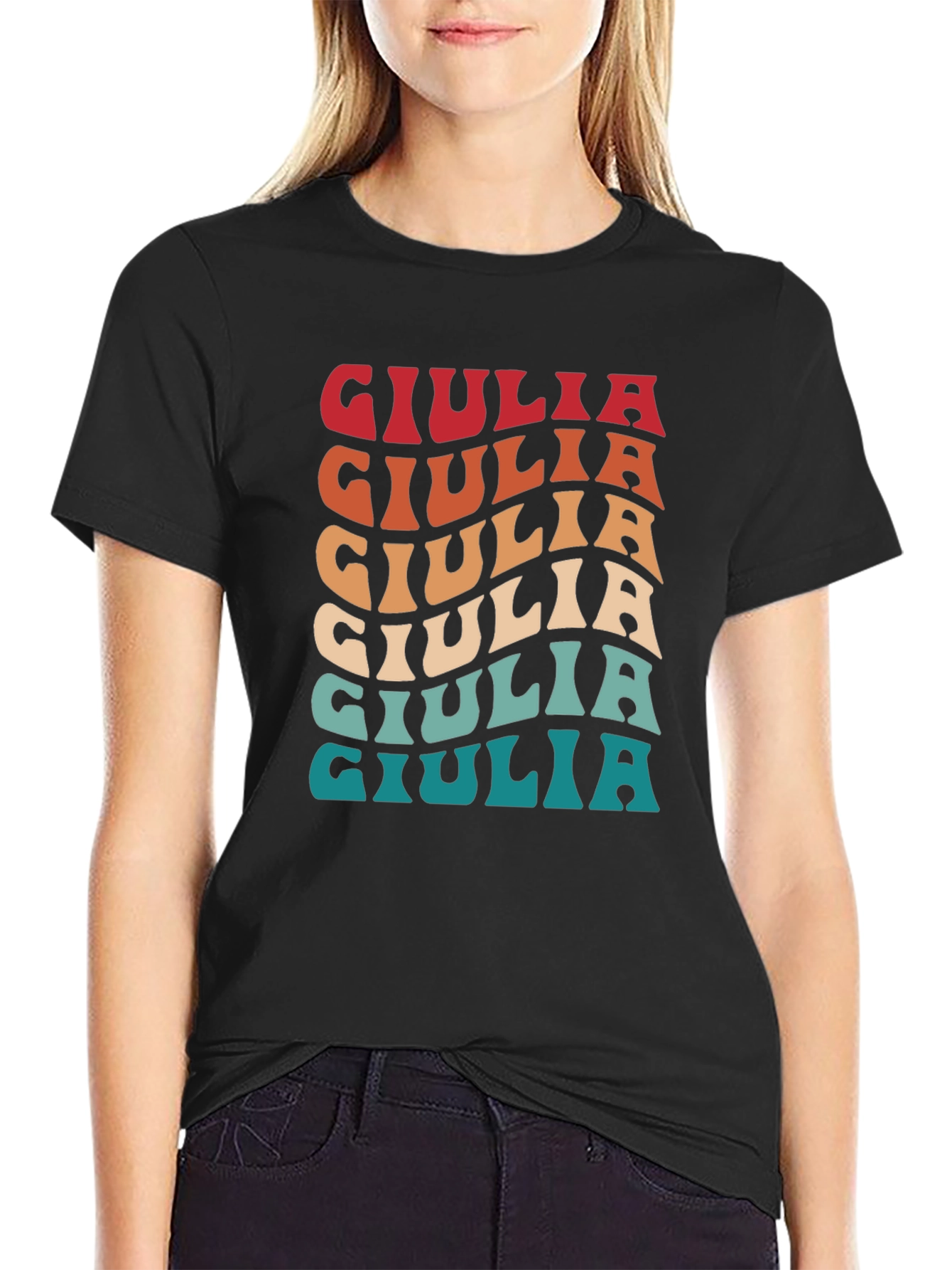 Giulia Retro Graphic T-Shirt - Stylish Custom Name Tee
