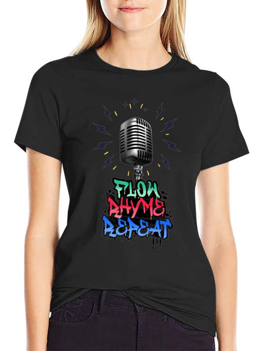 Flow Rhyme Repeat Graphic Tee - Music Lovers T-Shirt