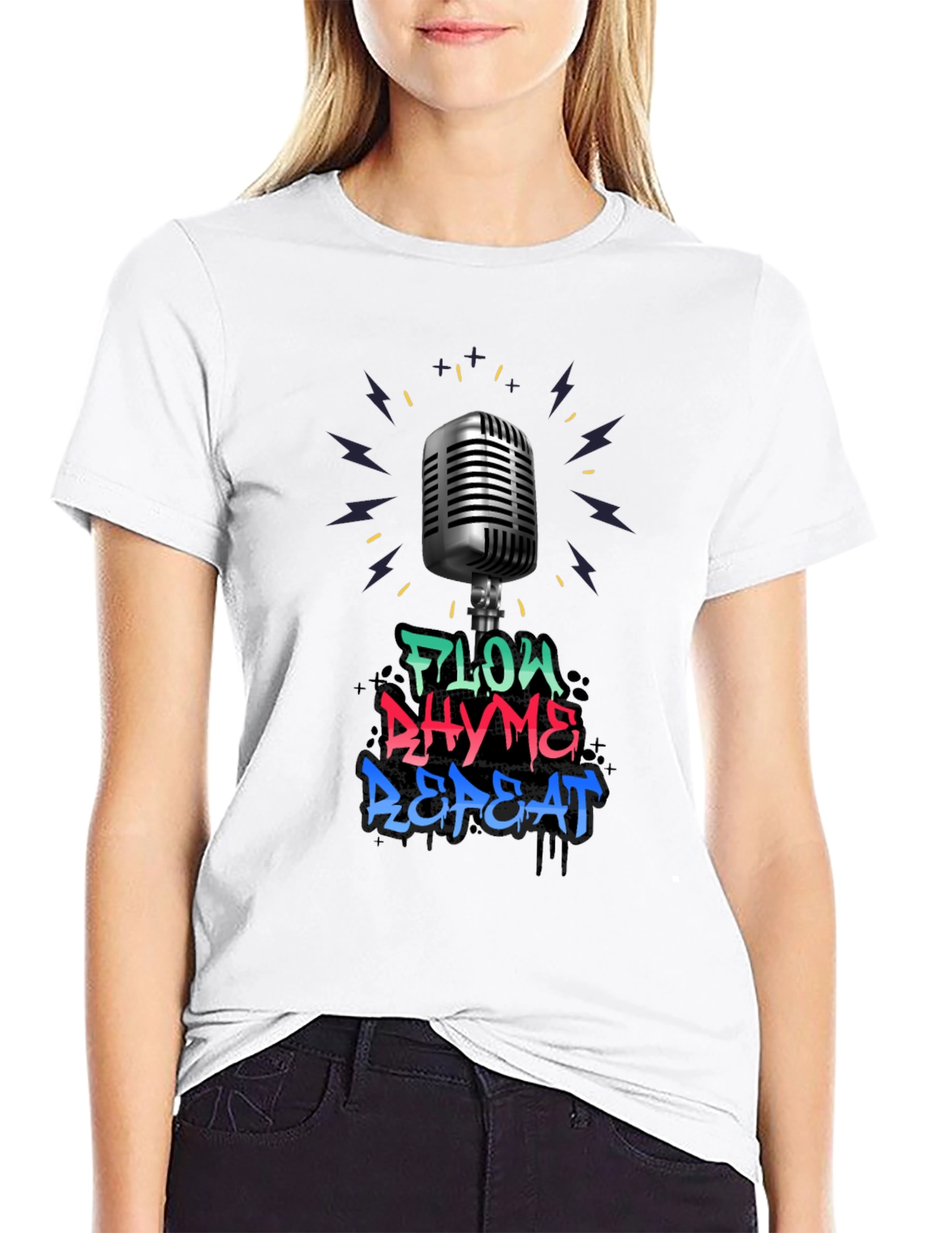 Flow Rhyme Repeat Graphic Tee - Music Lovers T-Shirt