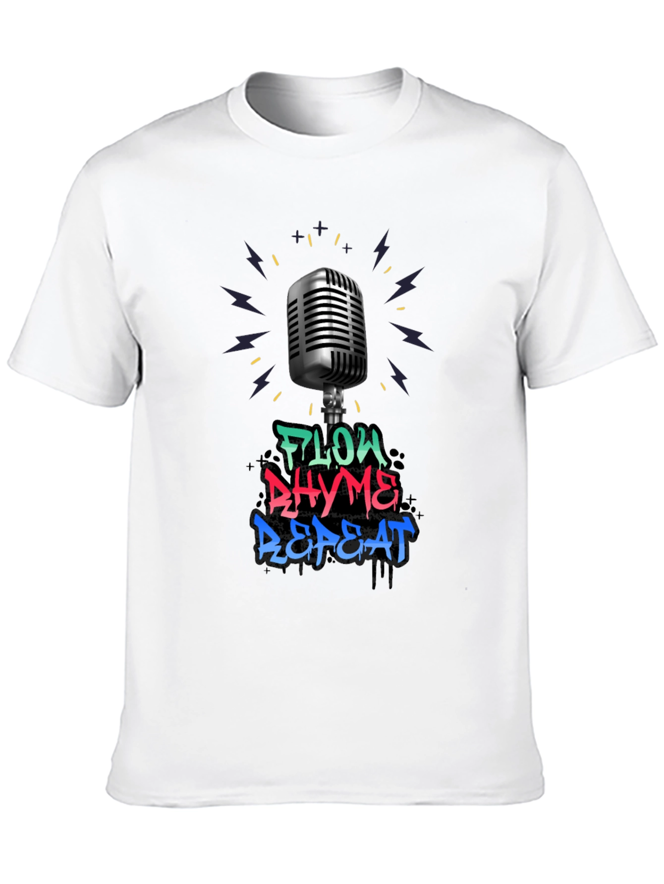 Flow Rhyme Repeat Graphic Tee - Music Lovers T-Shirt
