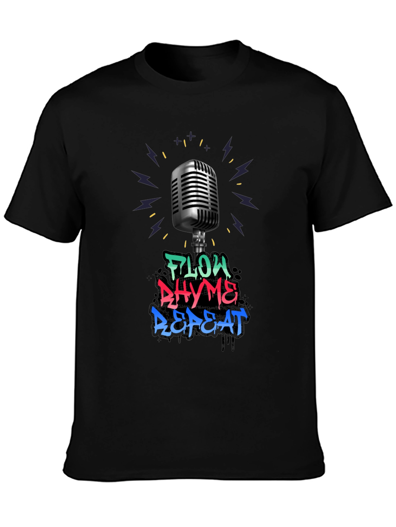 Flow Rhyme Repeat Graphic Tee - Music Lovers T-Shirt