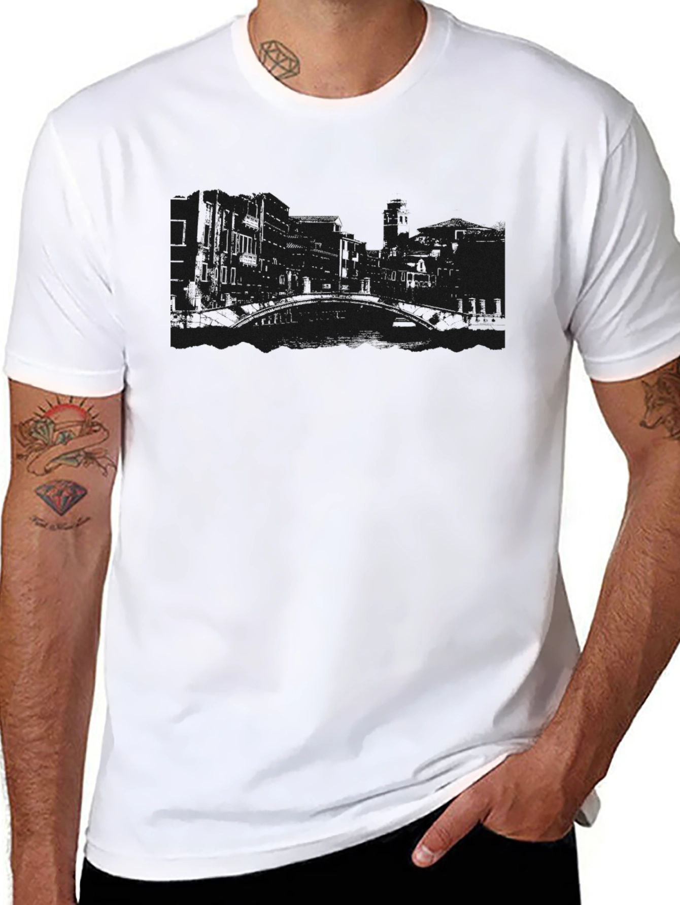 Mens Black Graphic T-Shirt