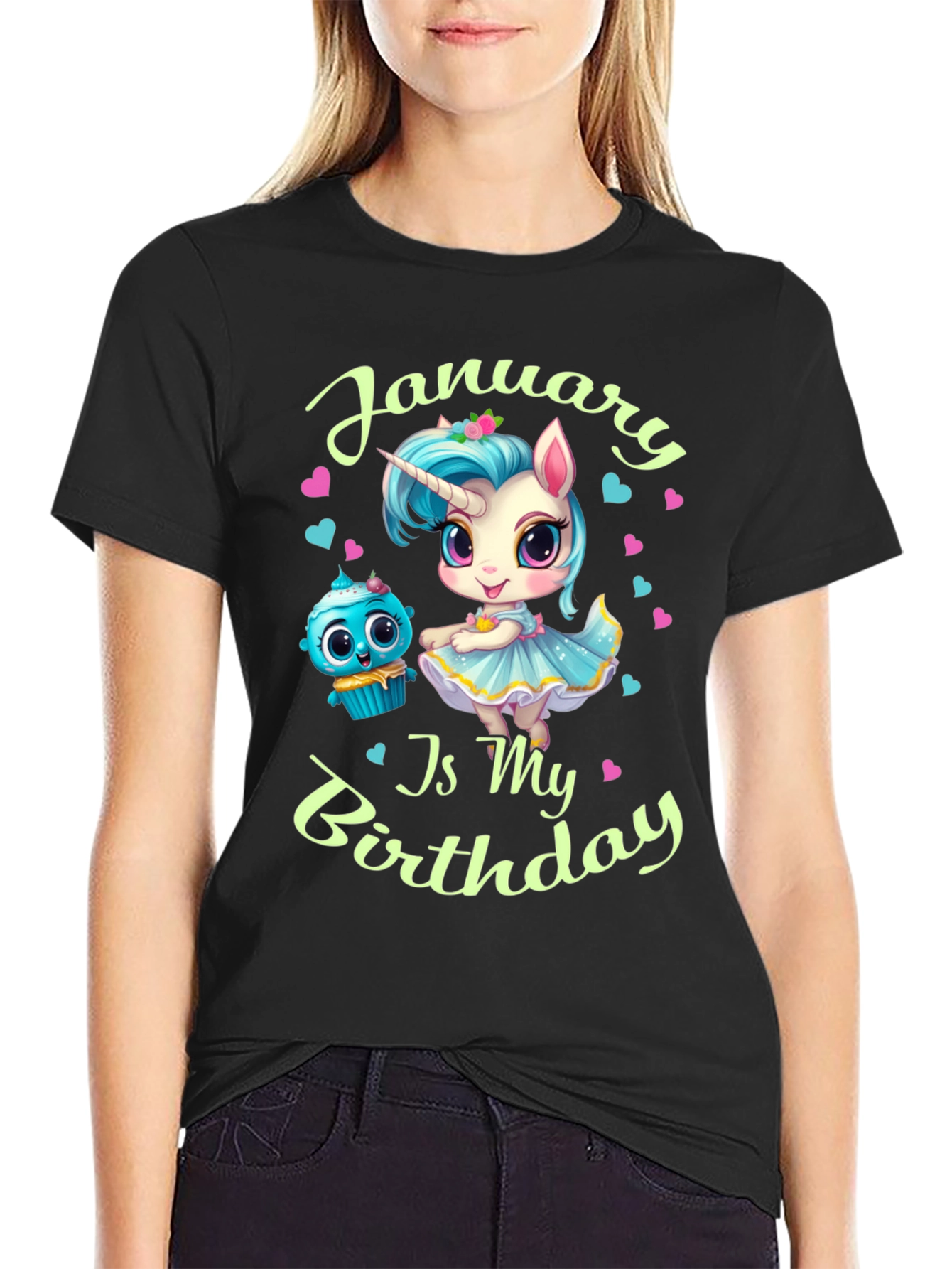 January Birthday Unicorn T-Shirt