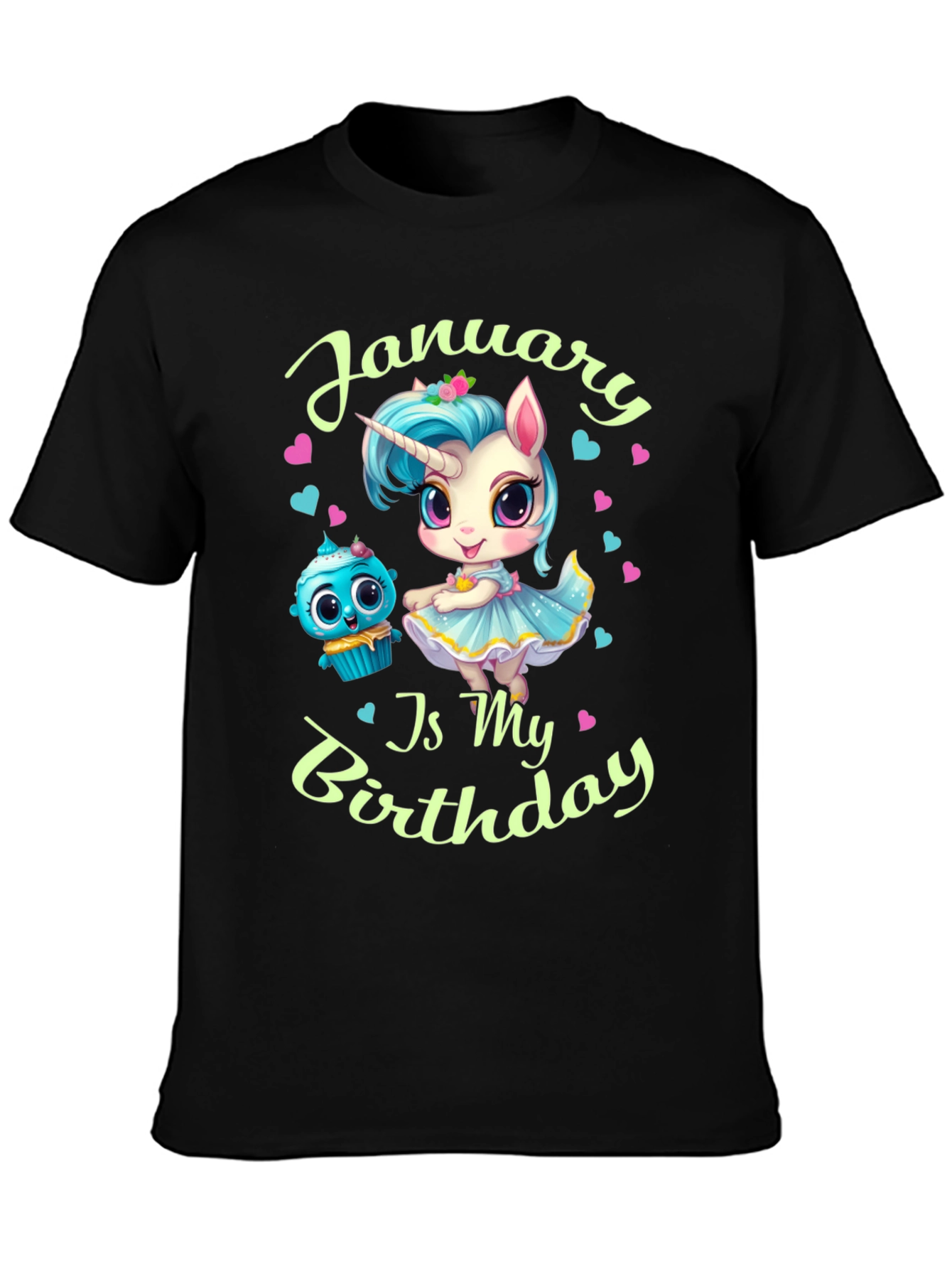 January Birthday Unicorn T-Shirt