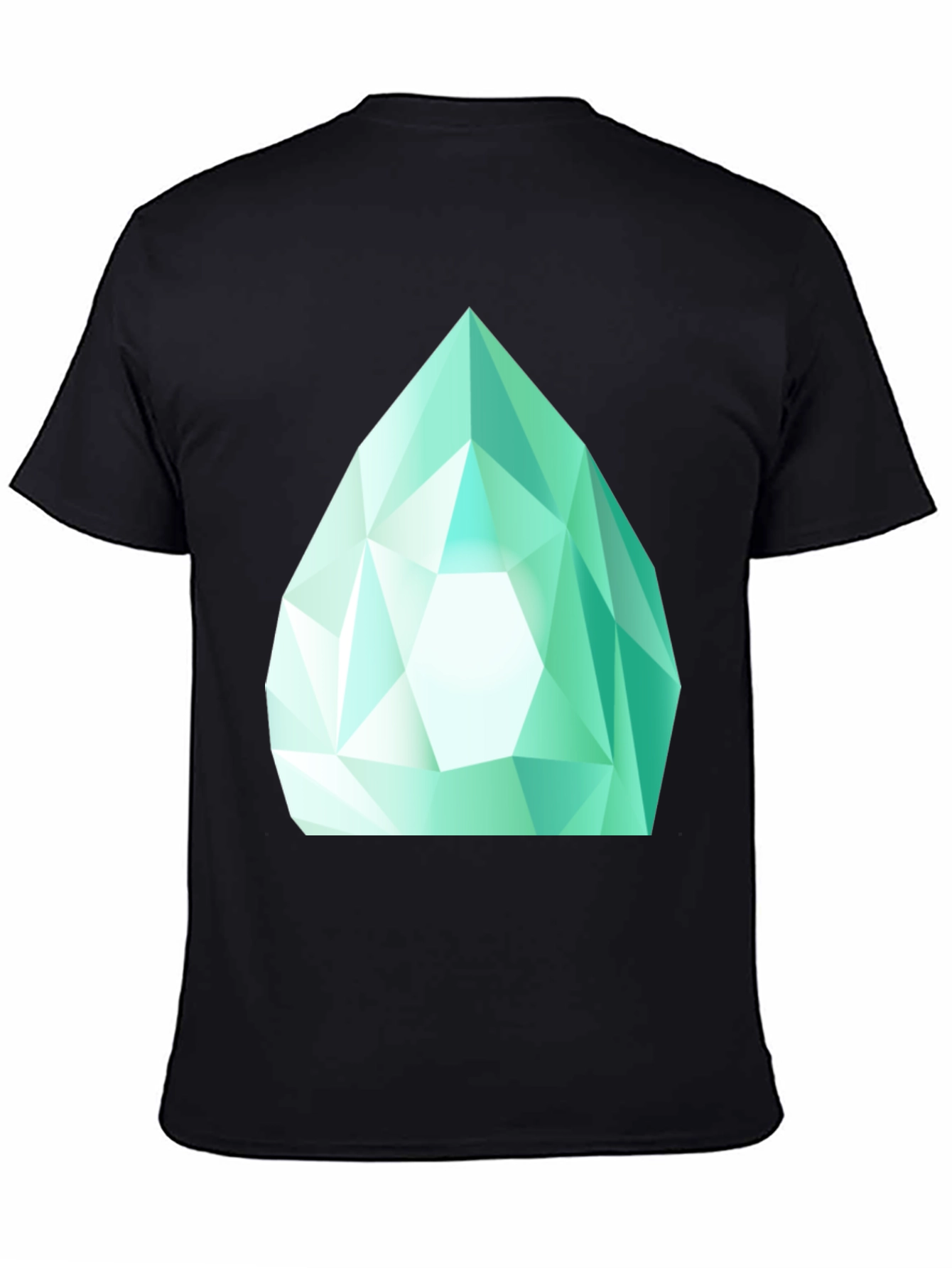 Emerald Gem Graphic Tee - Sleek Black Cotton Shirt
