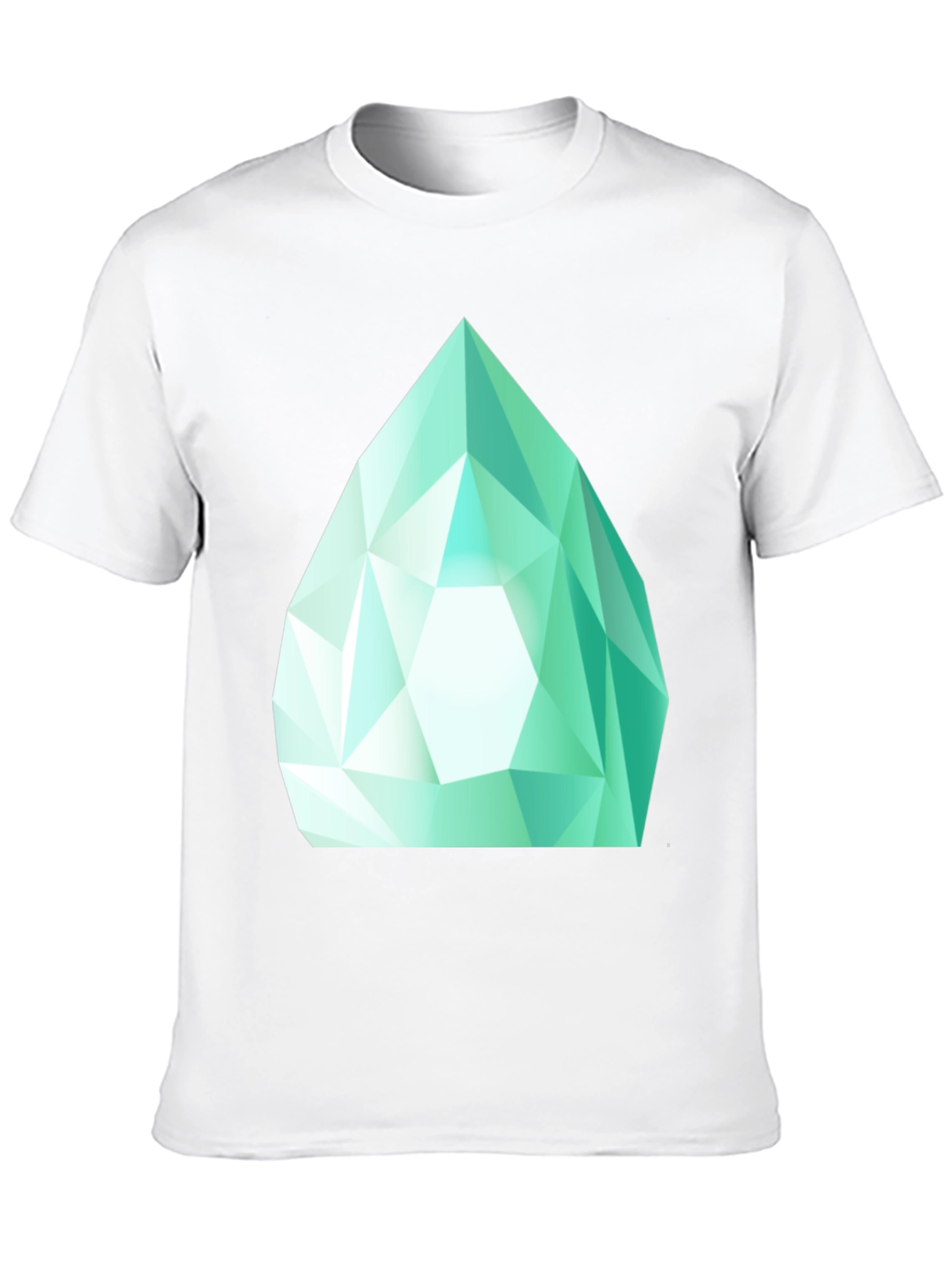 Emerald Gem Graphic Tee - Sleek Black Cotton Shirt