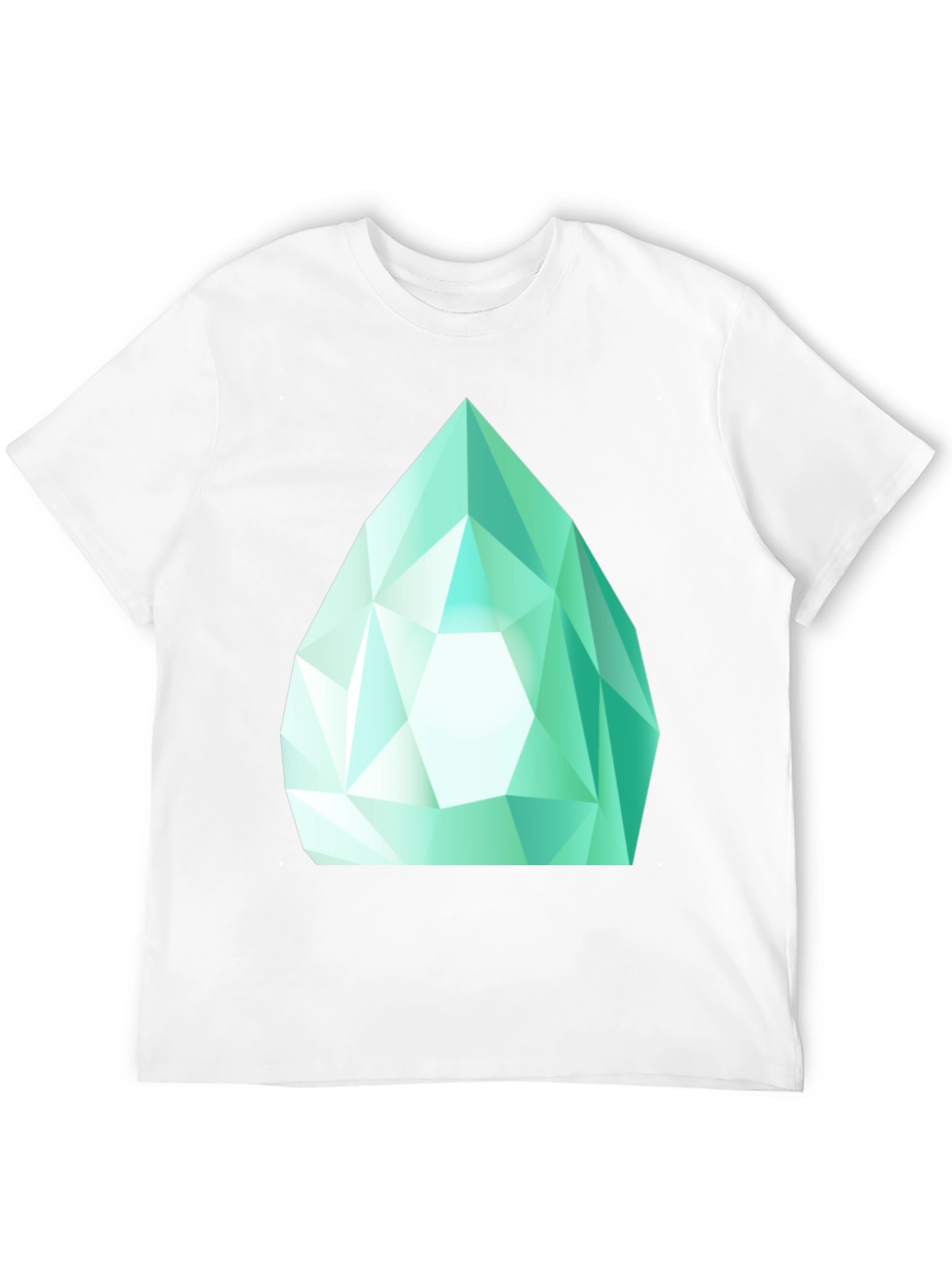 Emerald Gem Graphic Tee - Sleek Black Cotton Shirt
