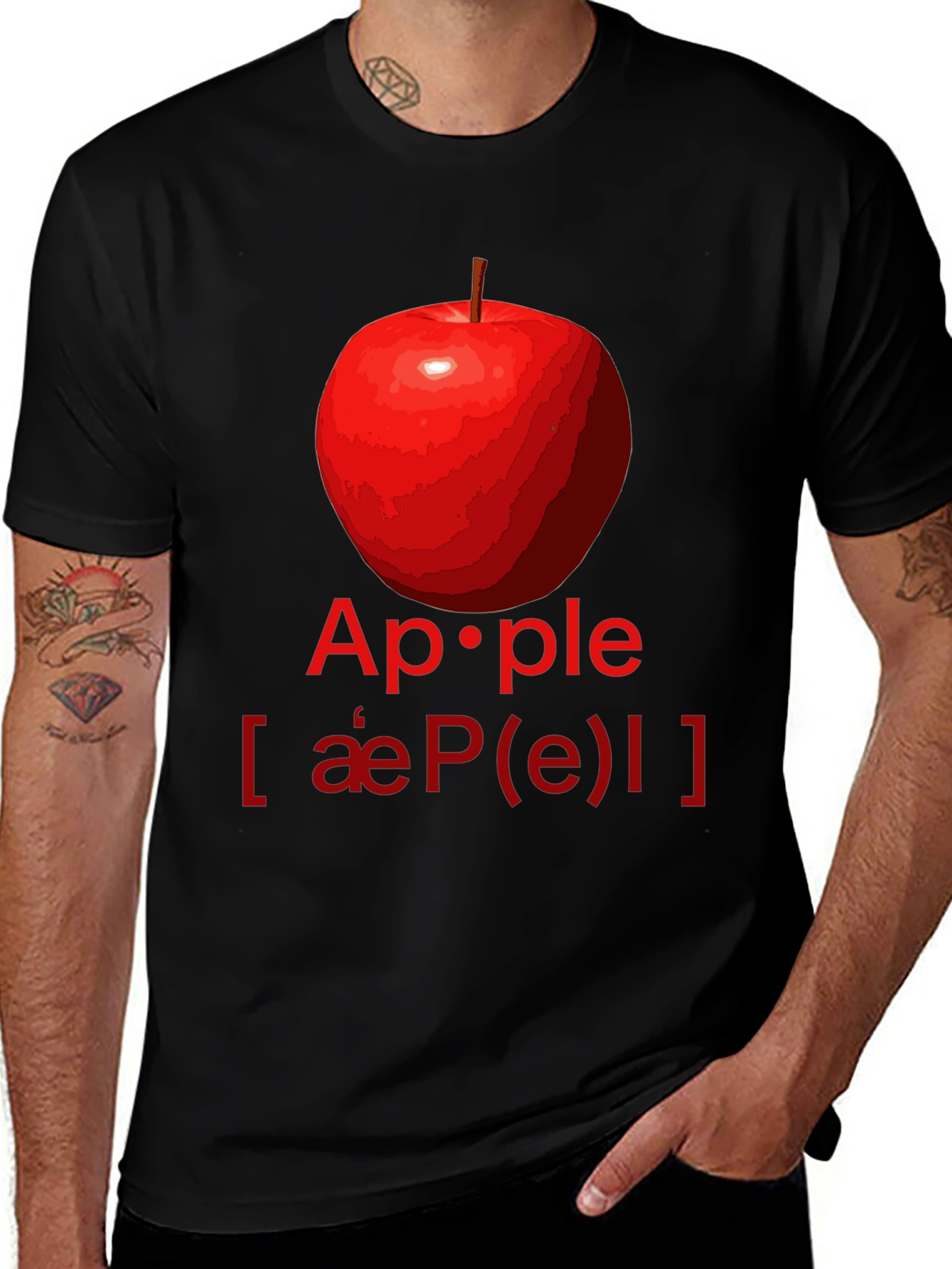 Apple Phonetics T-Shirt - Fruit Lover Graphic Tee