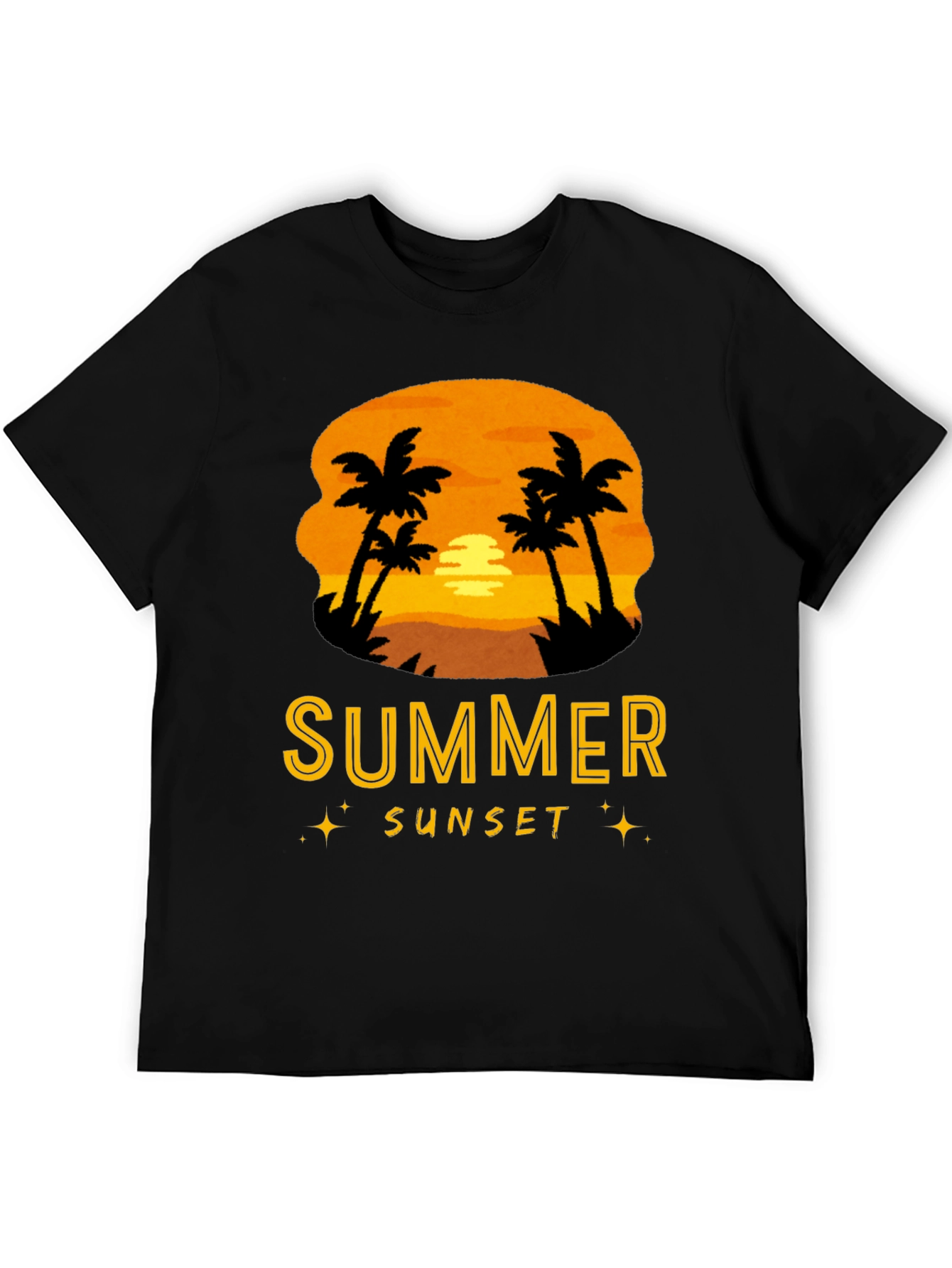 Summer Sunset Palm Tree Graphic Tee