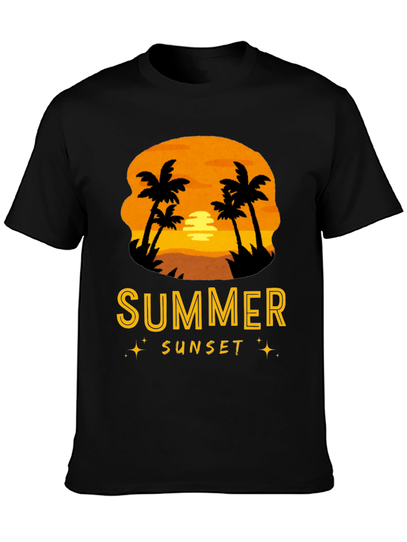 Summer Sunset Palm Tree Graphic Tee