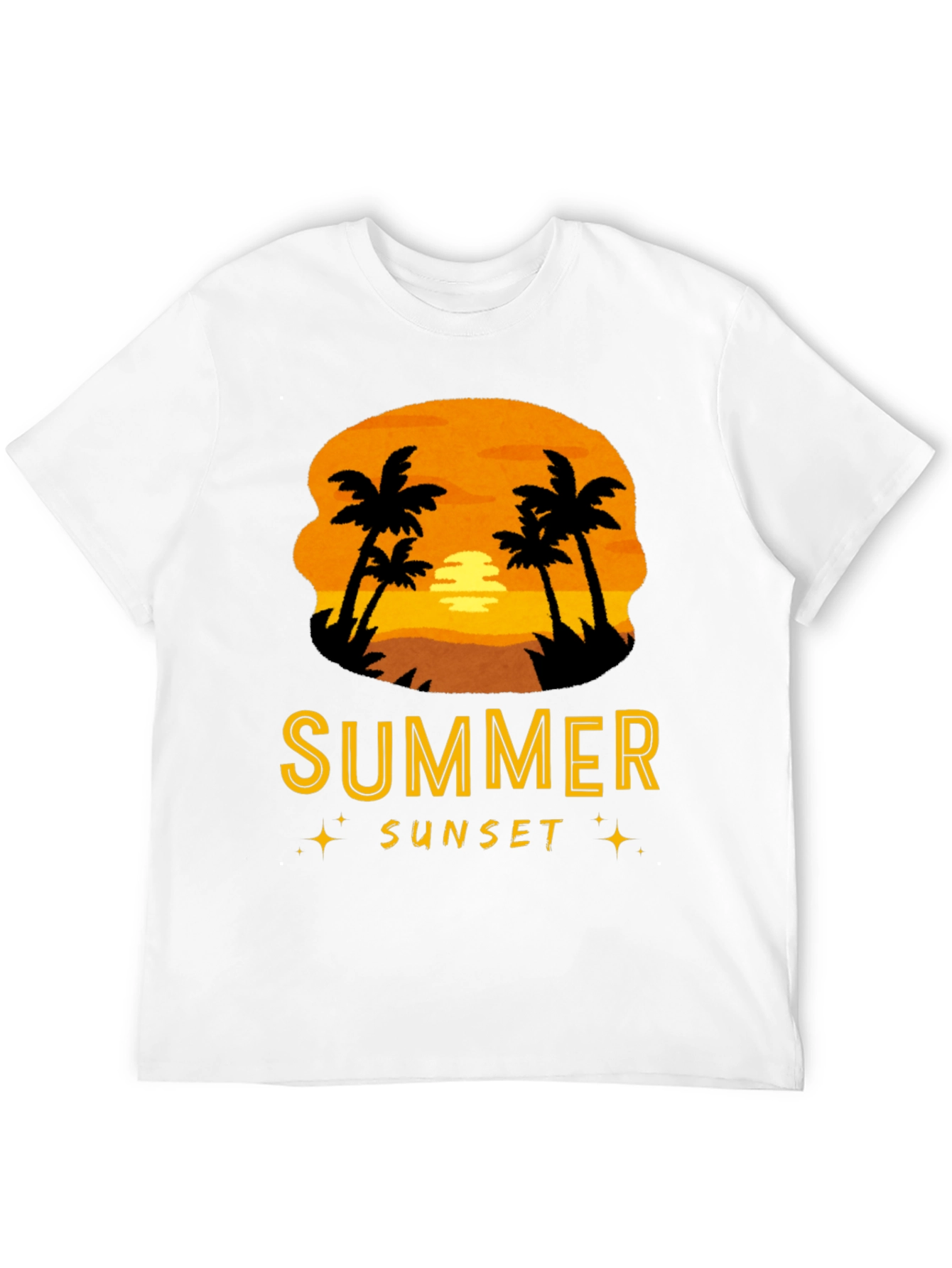 Summer Sunset Palm Tree Graphic Tee
