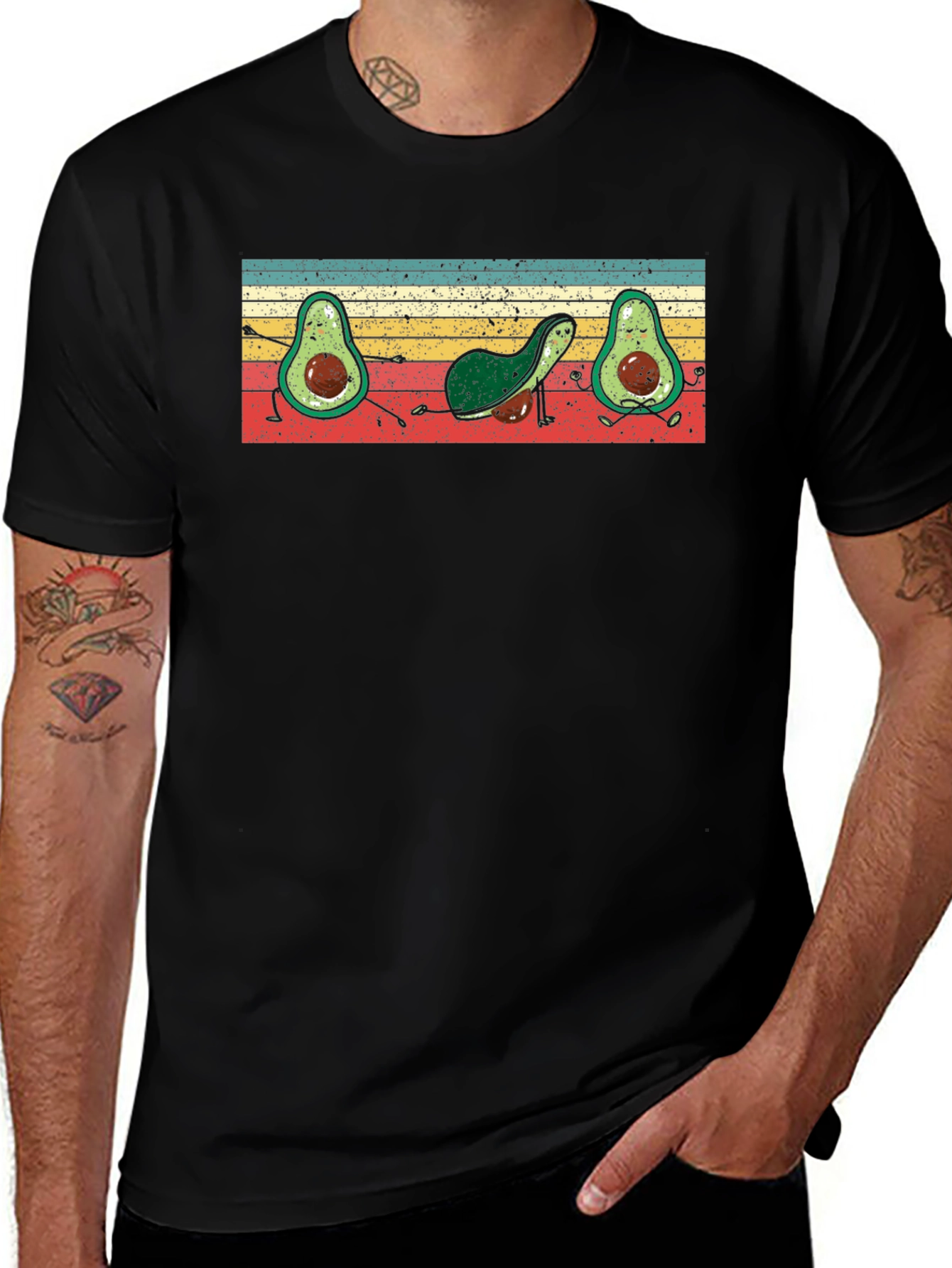 Retro Avocado Yoga T-Shirt
