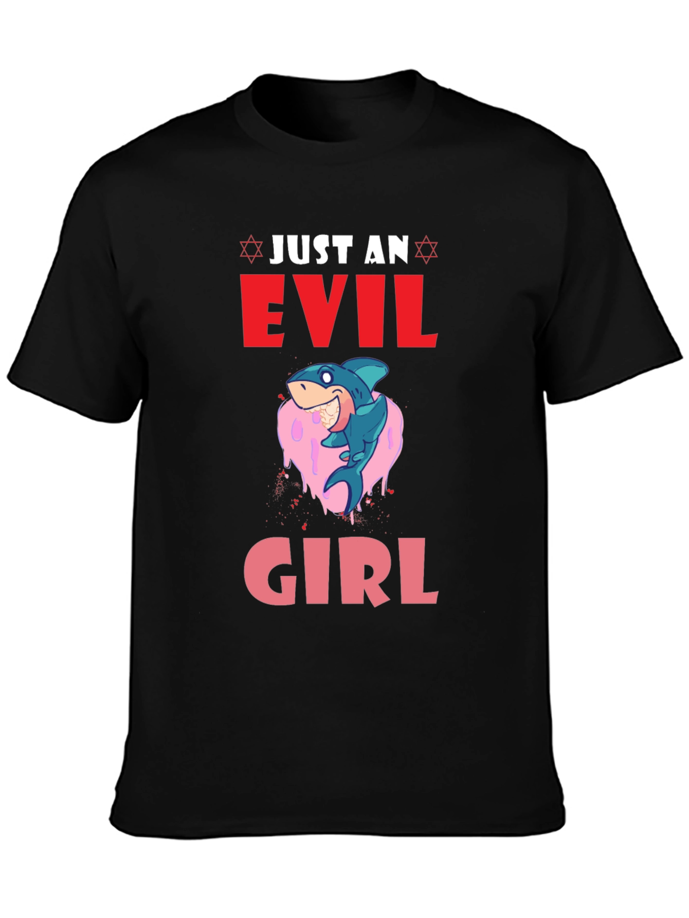 Evil Girl Shark Graphic T-Shirt