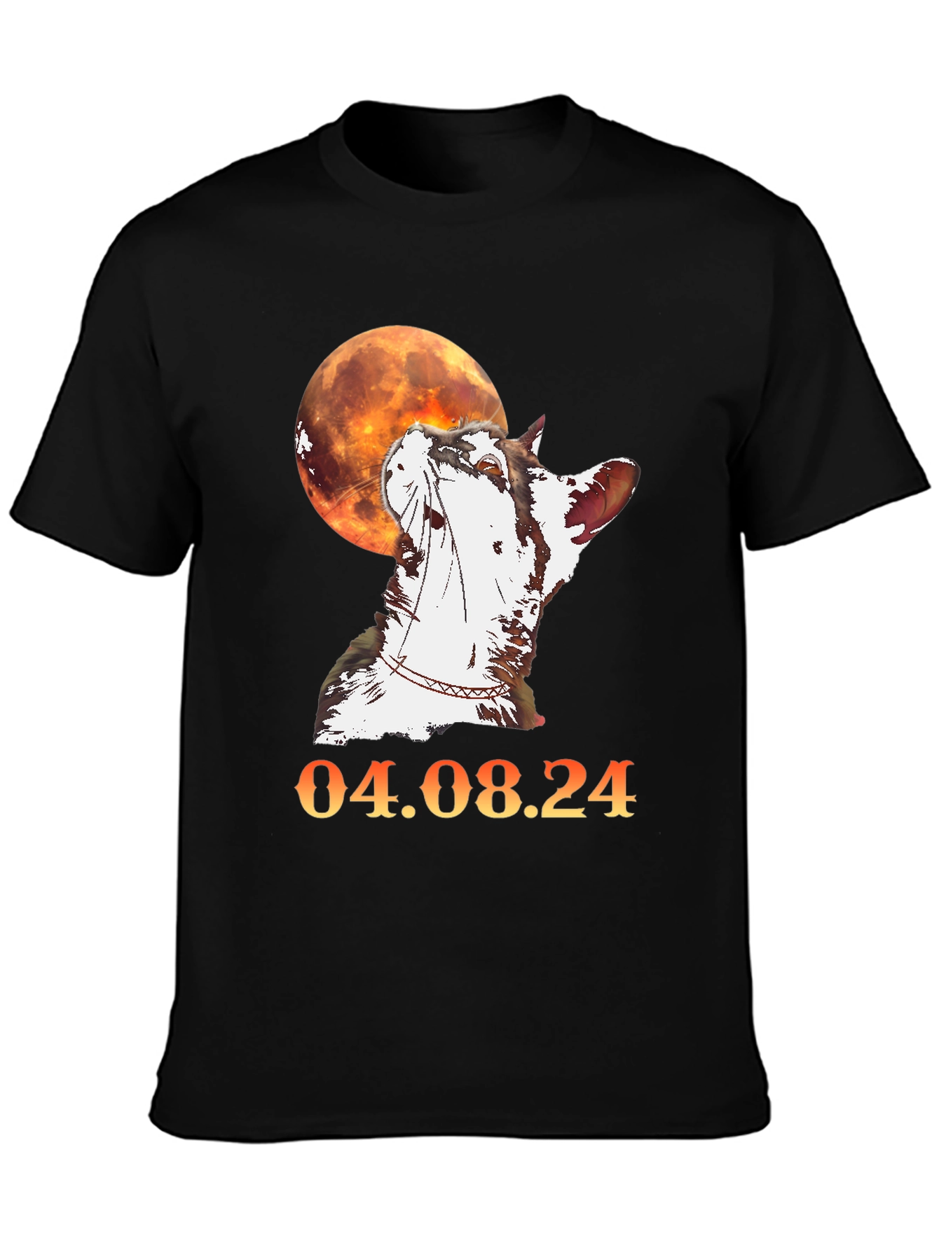 Cat & Moon Graphic T-Shirt - 04.08.24 Design
