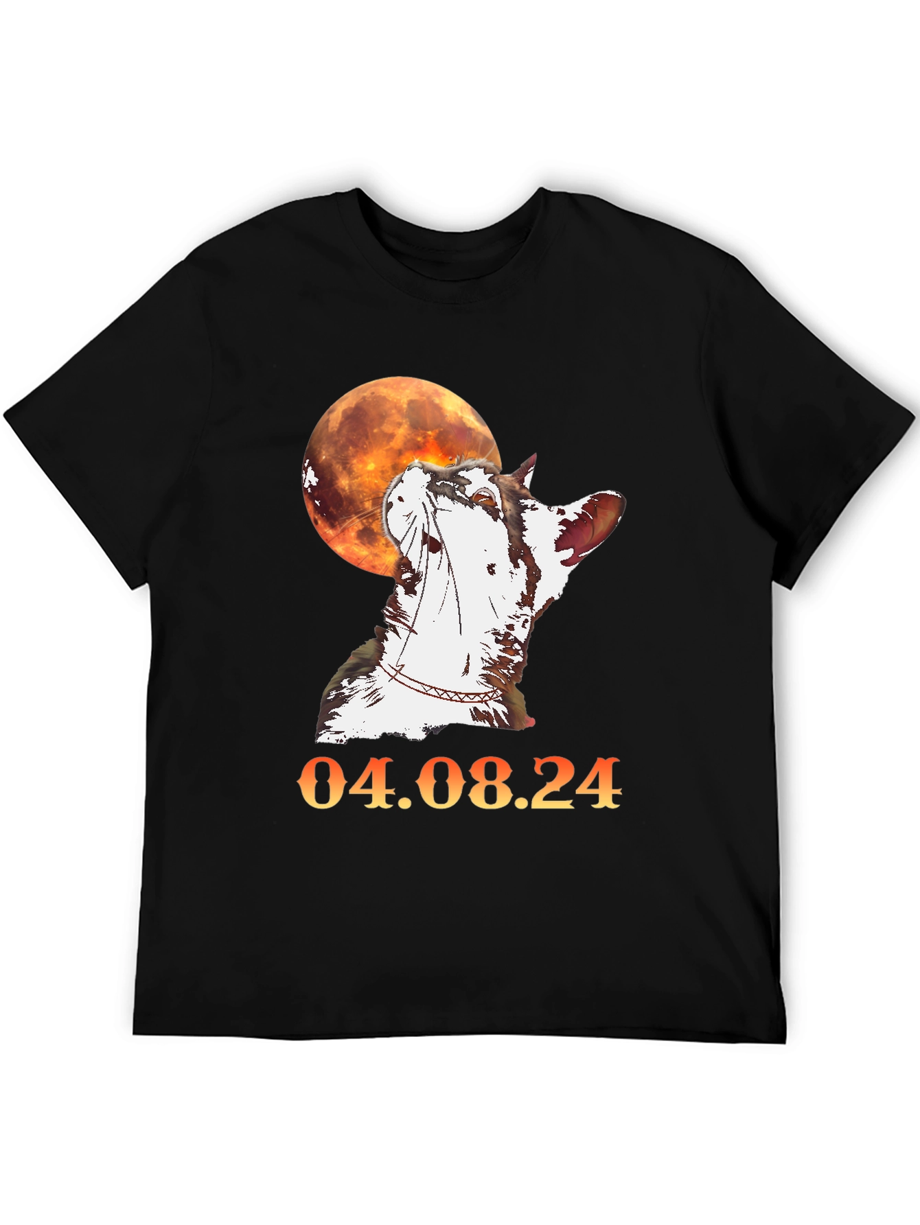 Cat & Moon Graphic T-Shirt - 04.08.24 Design
