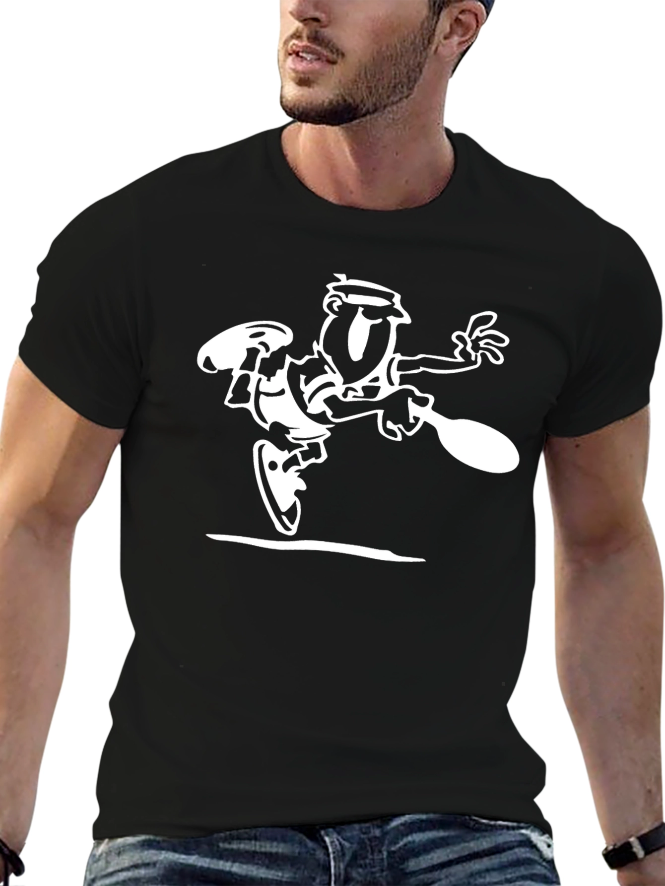 Funny Table Tennis Player Black T-Shirt