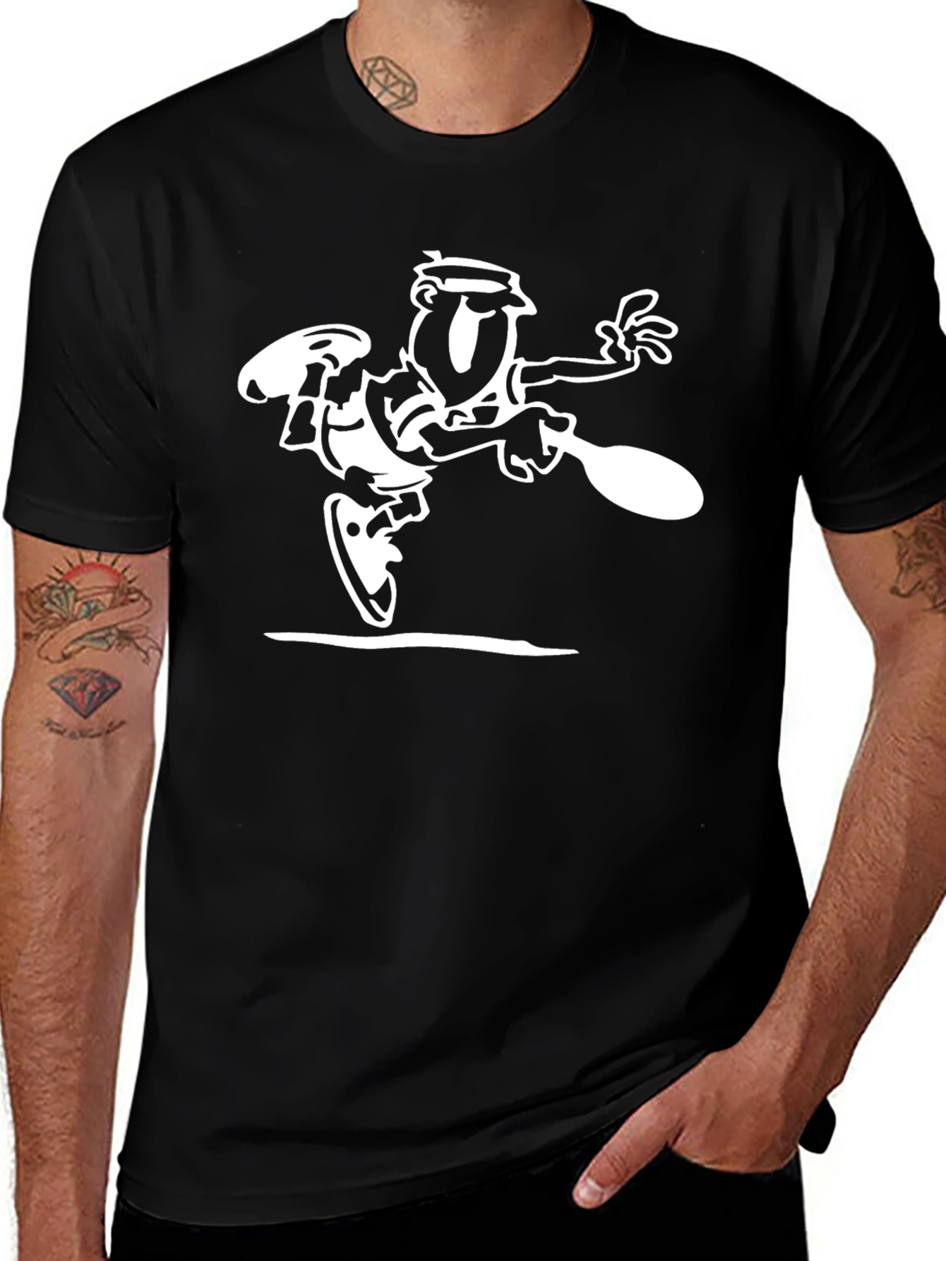 Funny Table Tennis Player Black T-Shirt