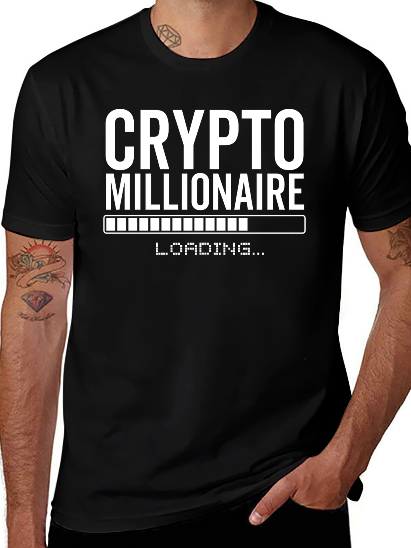 Crypto Millionaire Loading Black T-Shirt