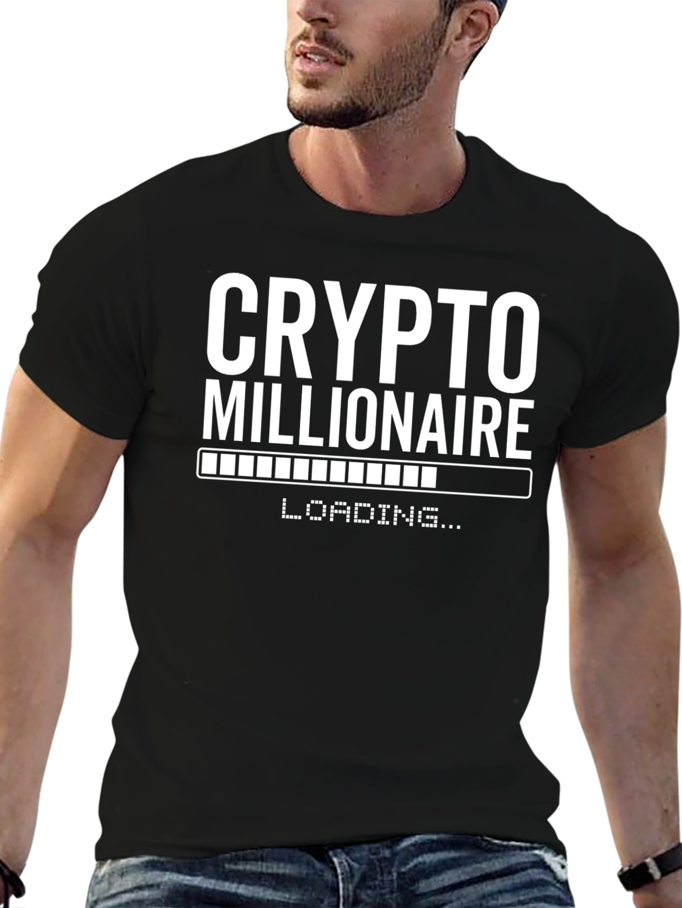 Crypto Millionaire Loading Black T-Shirt