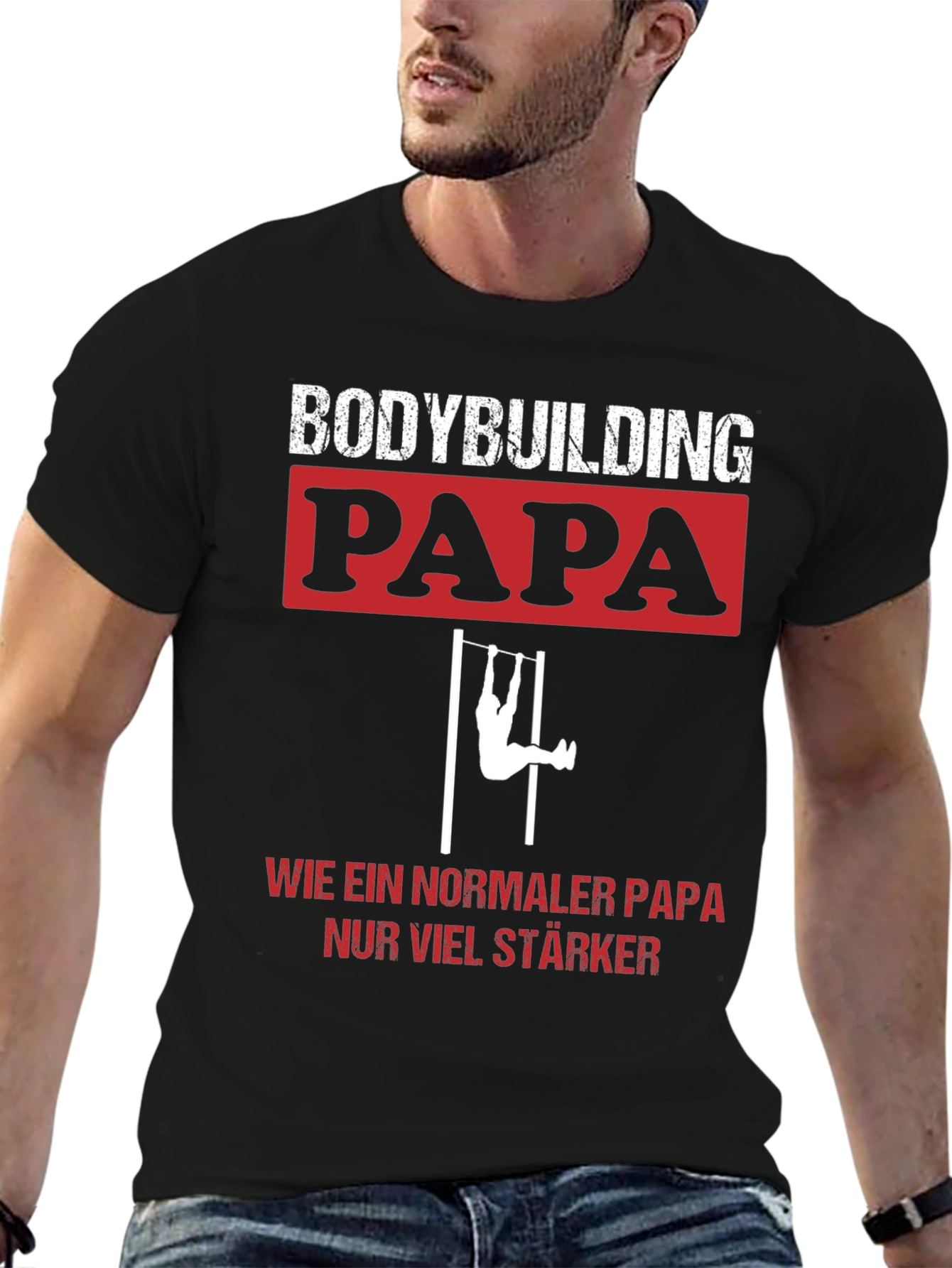 Bodybuilding Papa T-Shirt - Strong Dad Tee