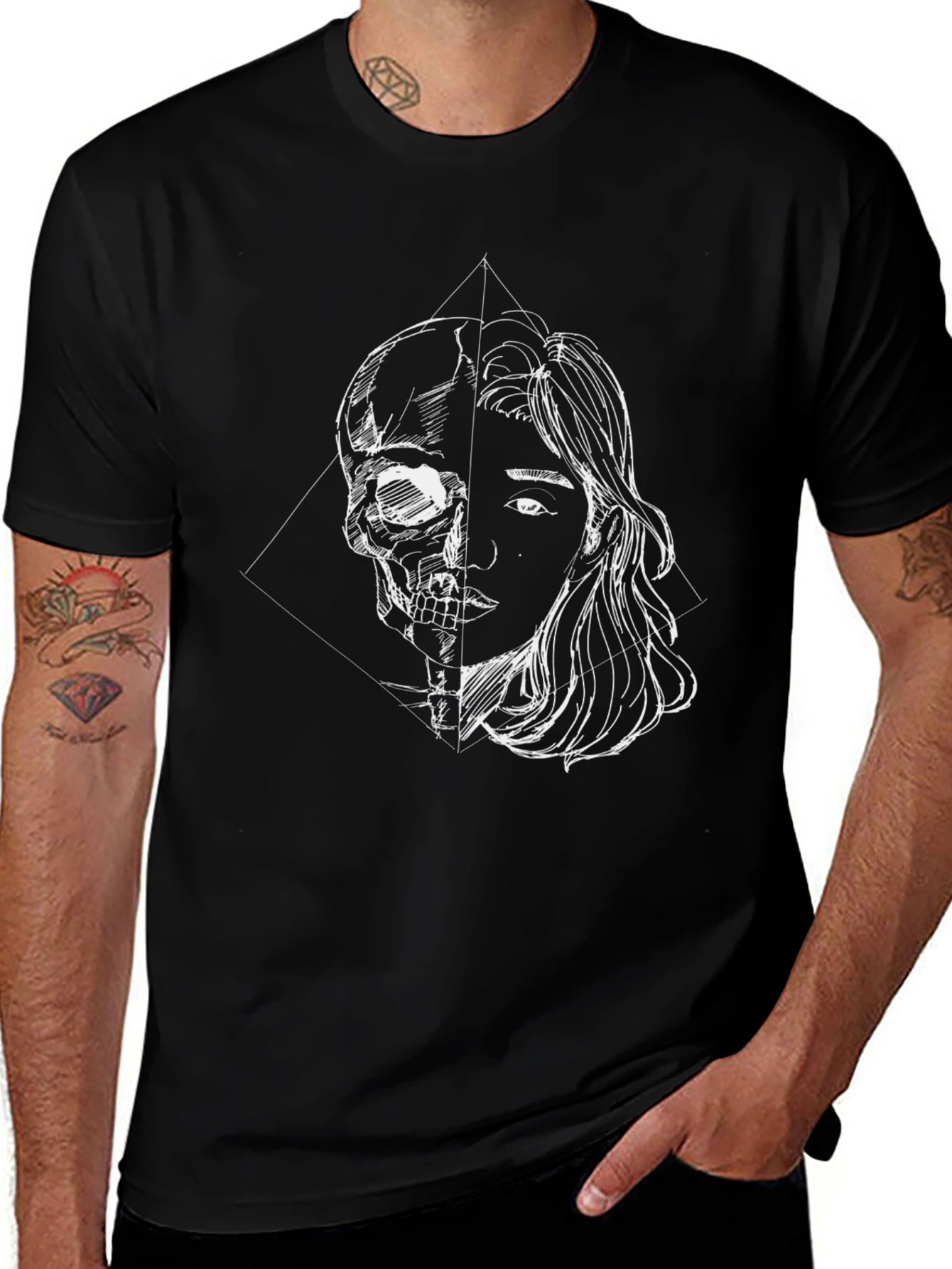 Skull & Beauty Graphic Black Tee