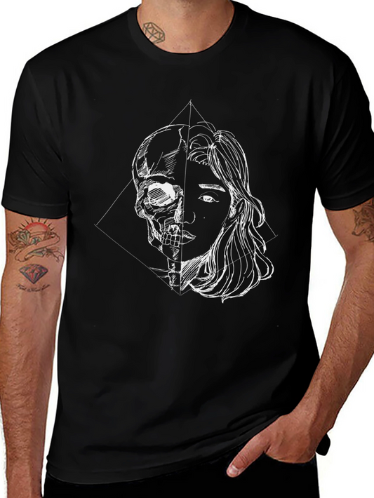 Skull & Beauty Graphic Black Tee