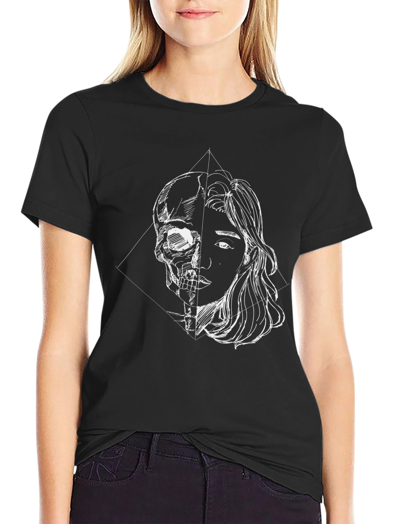 Skull & Beauty Graphic Black Tee