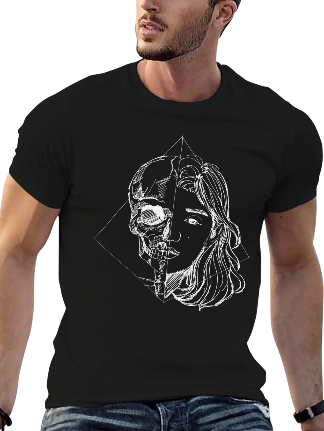 Skull & Beauty Graphic Black Tee