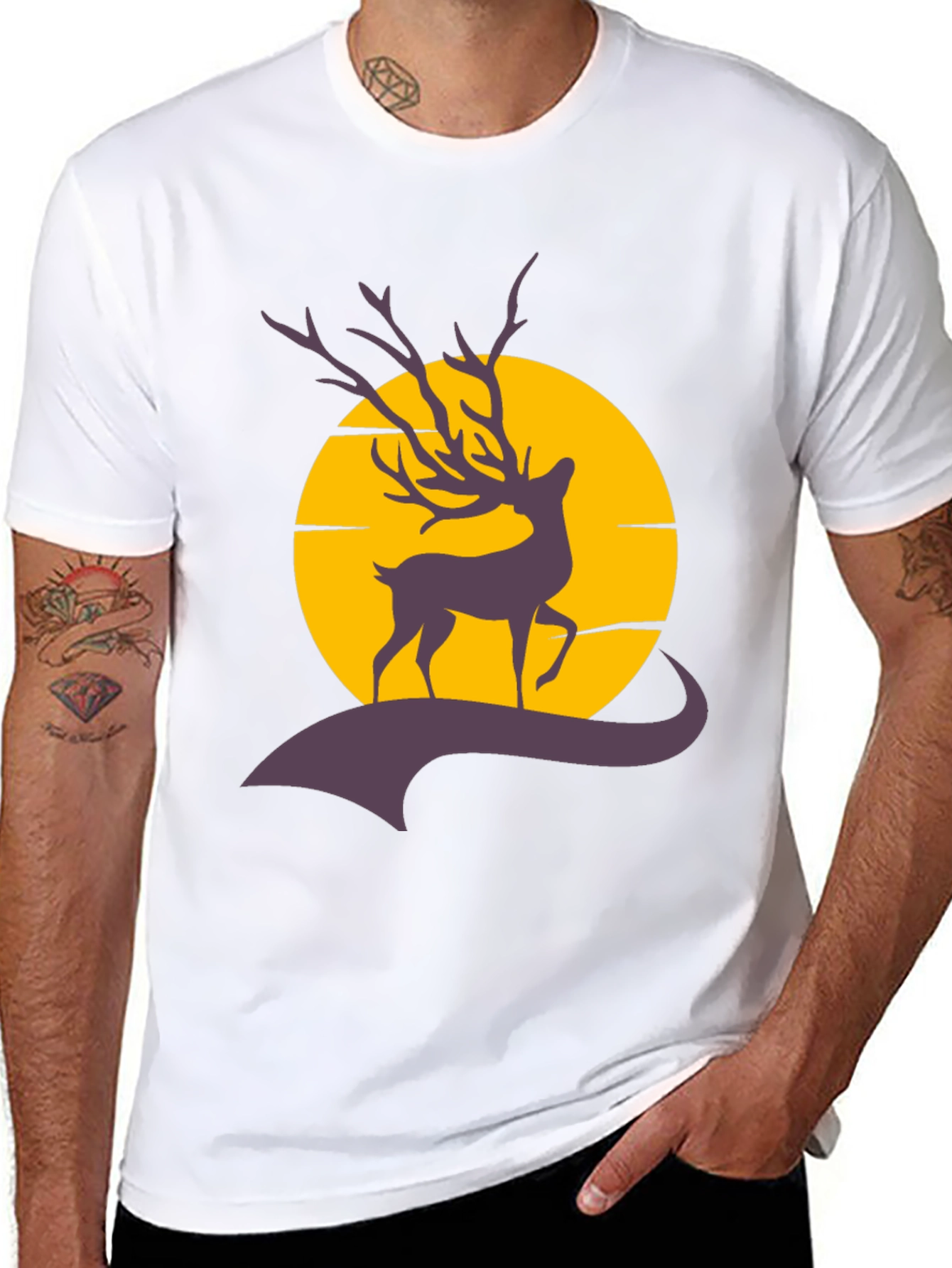 Deer Silhouette Graphic T-Shirt