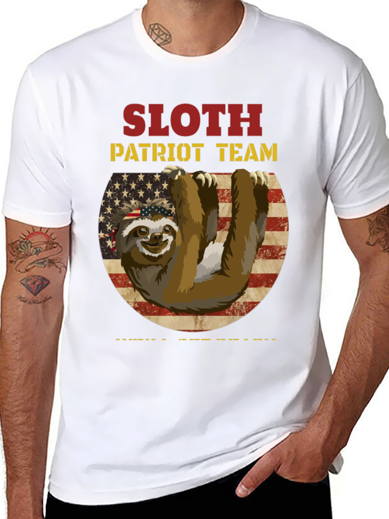 Sloth Patriot Team Graphic Tee