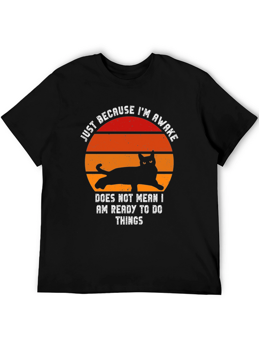 Cat Silhouette T-Shirt - Im Awake Not Ready