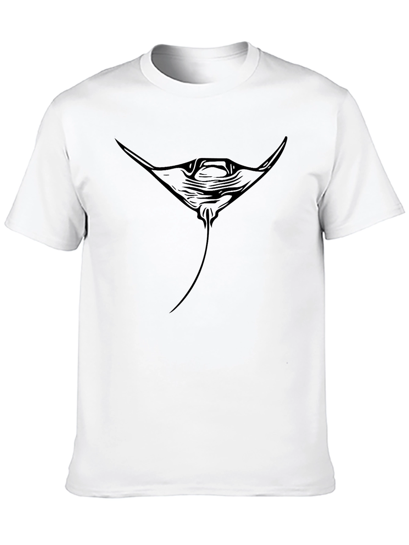 Manta Ray Graphic Tee - Stylish Black T-Shirt