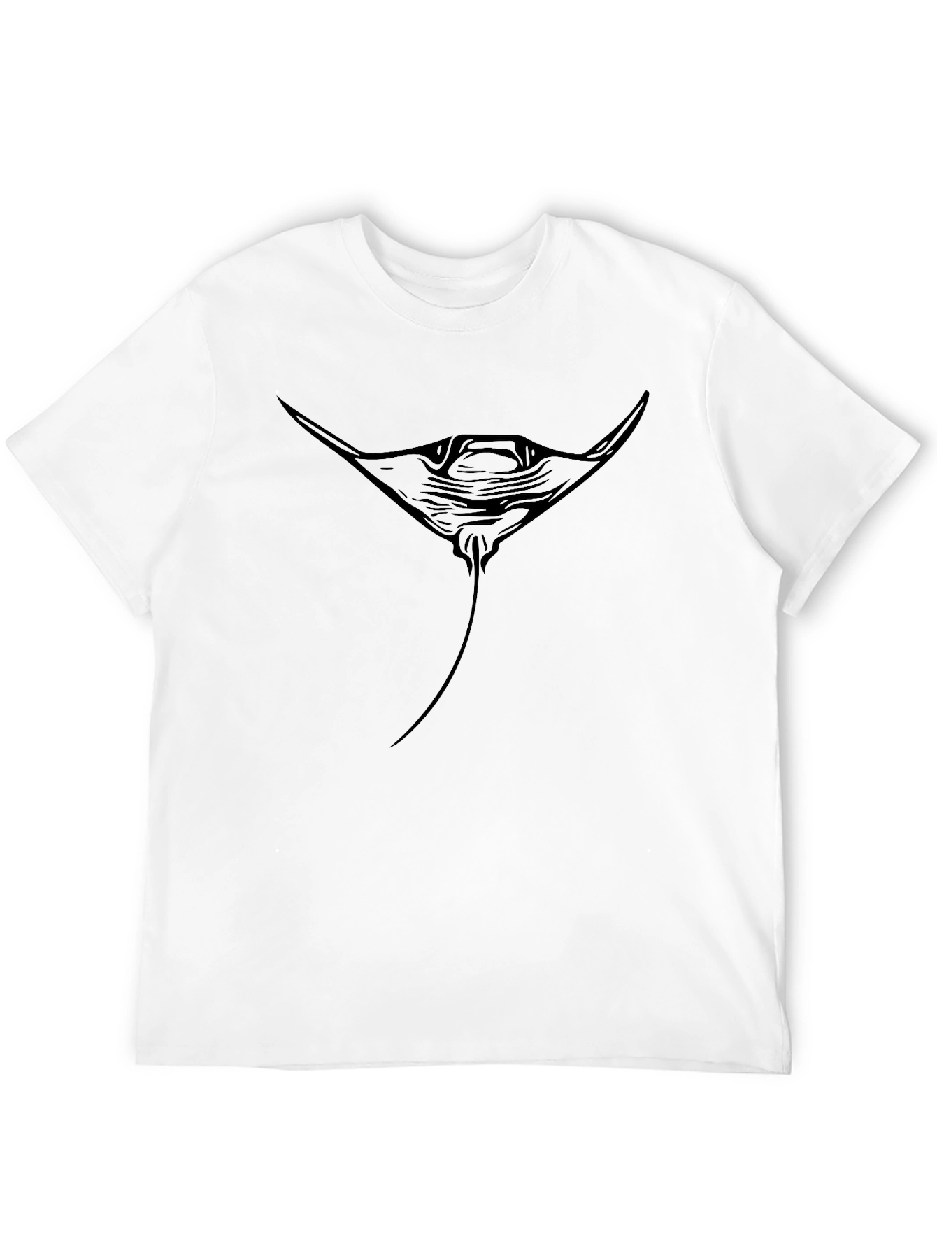 Manta Ray Graphic Tee - Stylish Black T-Shirt