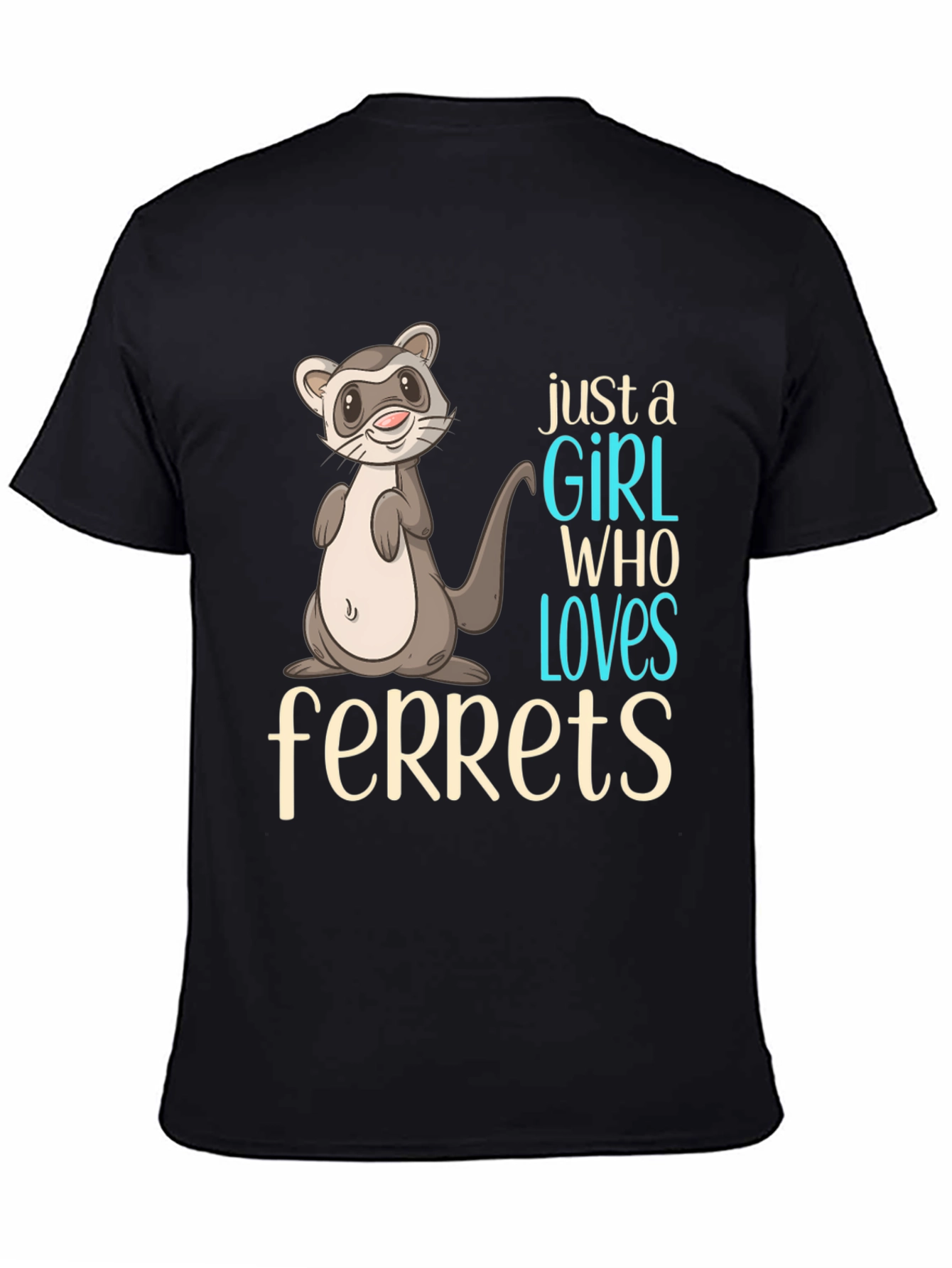Cute Ferret Graphic T-Shirt for Animal Lovers