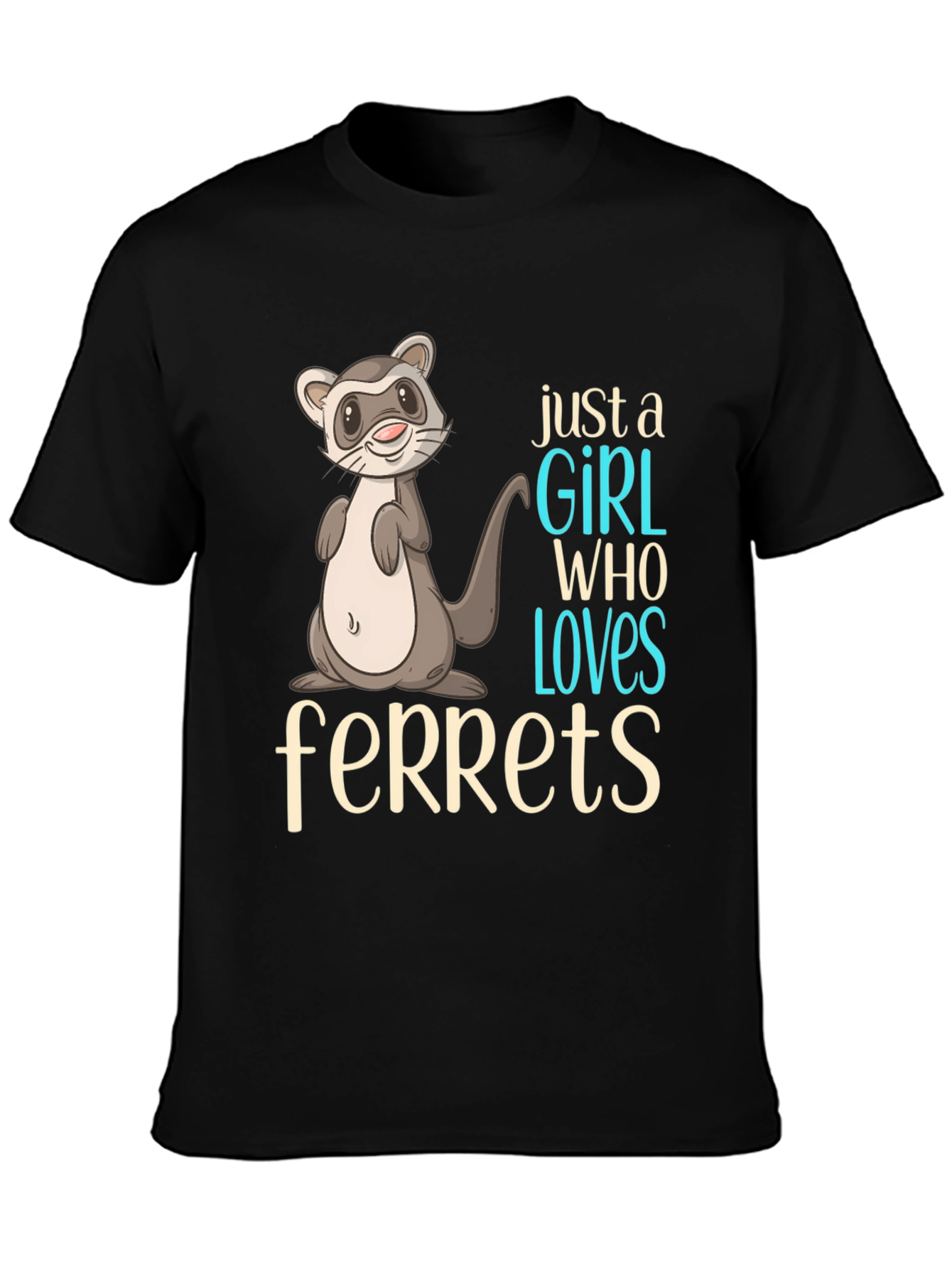 Cute Ferret Graphic T-Shirt for Animal Lovers