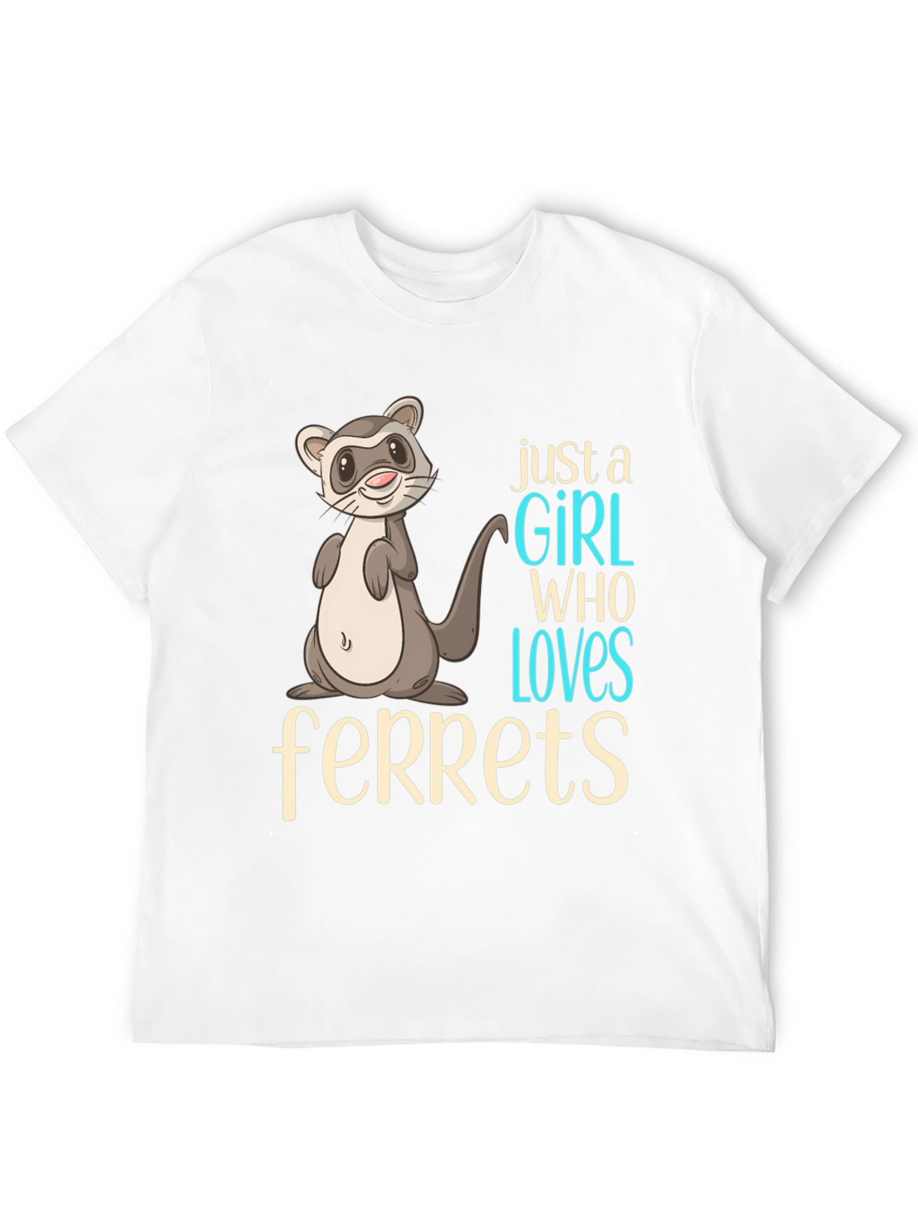 Cute Ferret Graphic T-Shirt for Animal Lovers