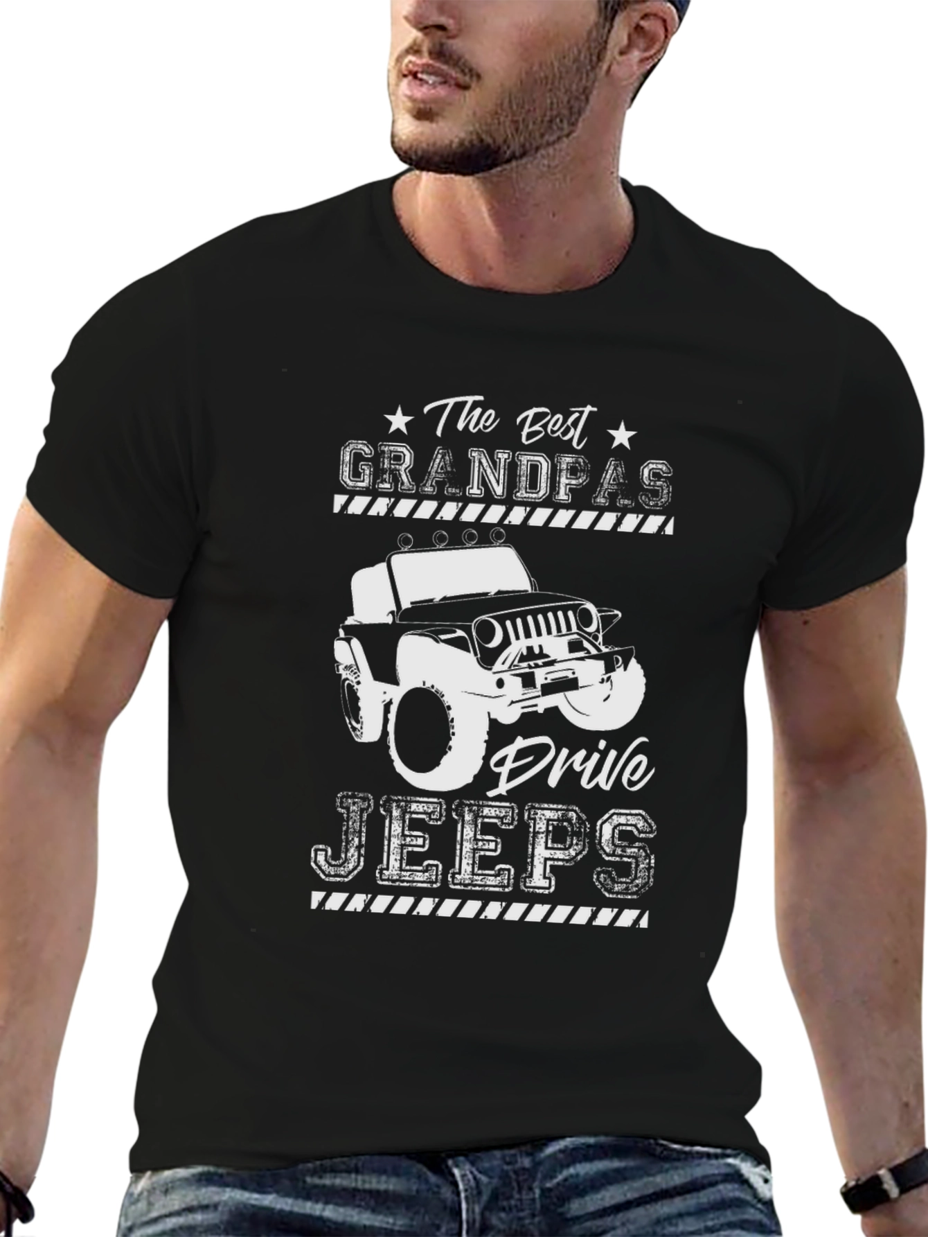 Best Grandpas Drive Jeeps Graphic Tee