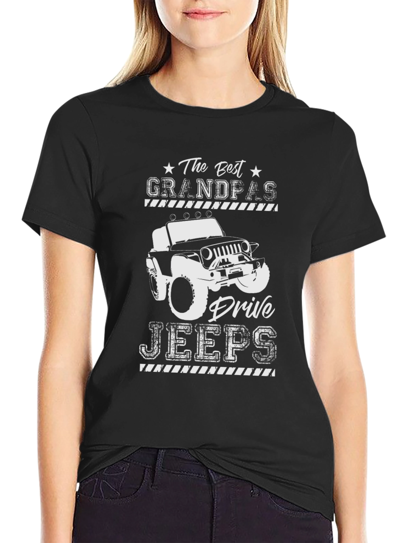 Best Grandpas Drive Jeeps Graphic Tee