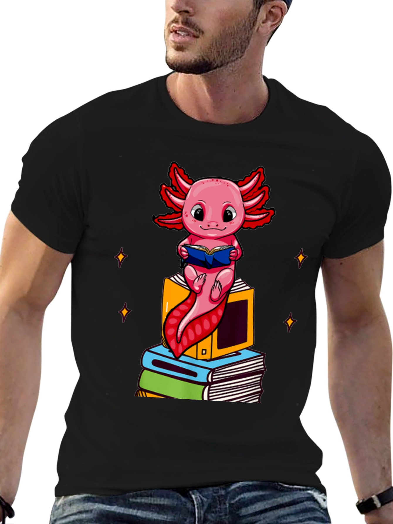Axolotl Reader T-Shirt - Book Lover Tee