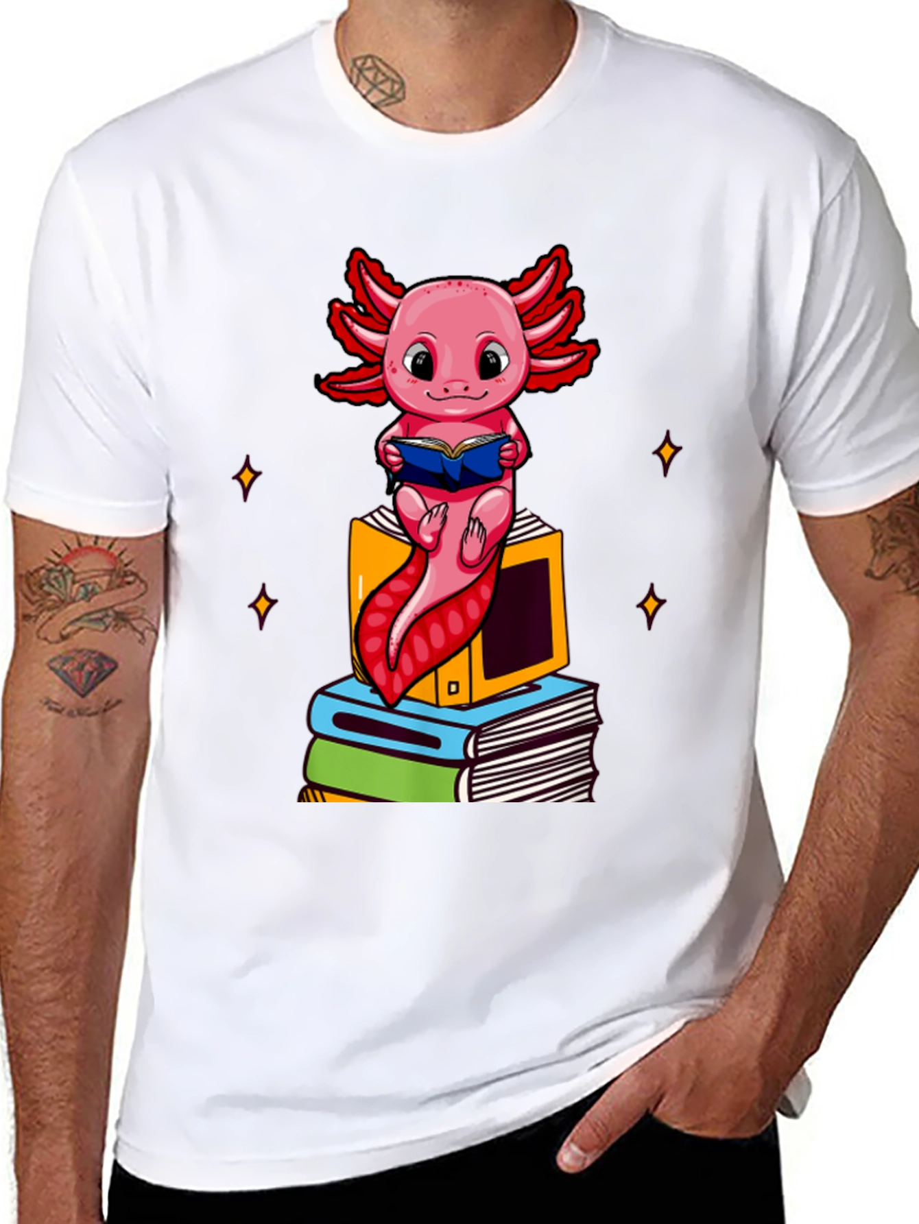 Axolotl Reader T-Shirt - Book Lover Tee