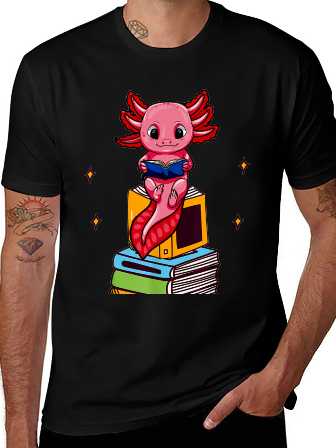 Axolotl Reader T-Shirt - Book Lover Tee